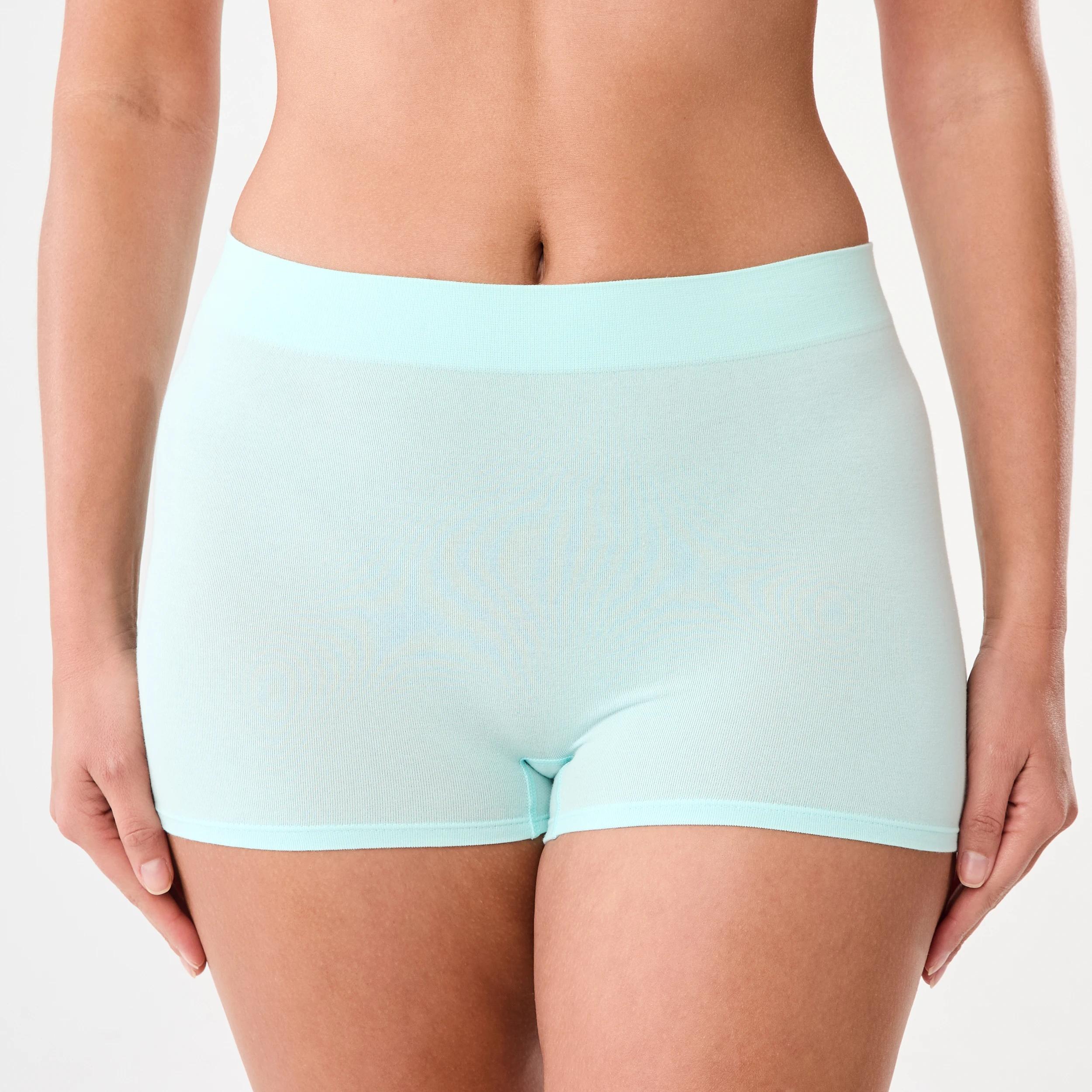 3 3 Pack Seamfree Cotton Boyleg Briefs WASHED SLATE, SEAGRASS BLUE, BRIGHT TURQUOISE, 3 of 8