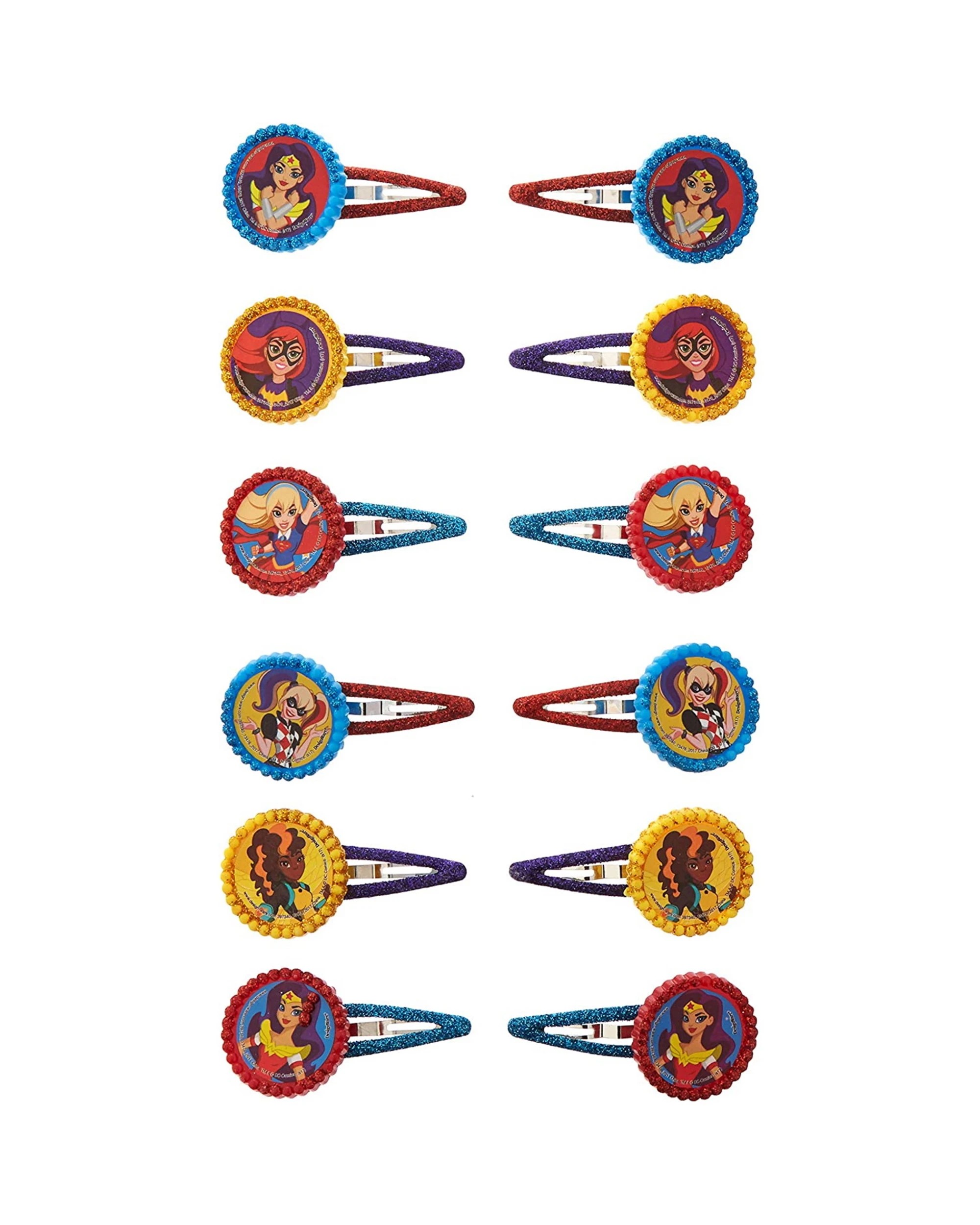 1 Amscan Inc. DC Superhero Girls Hair Clips Pack of 12 - Multi, 1 of 1
