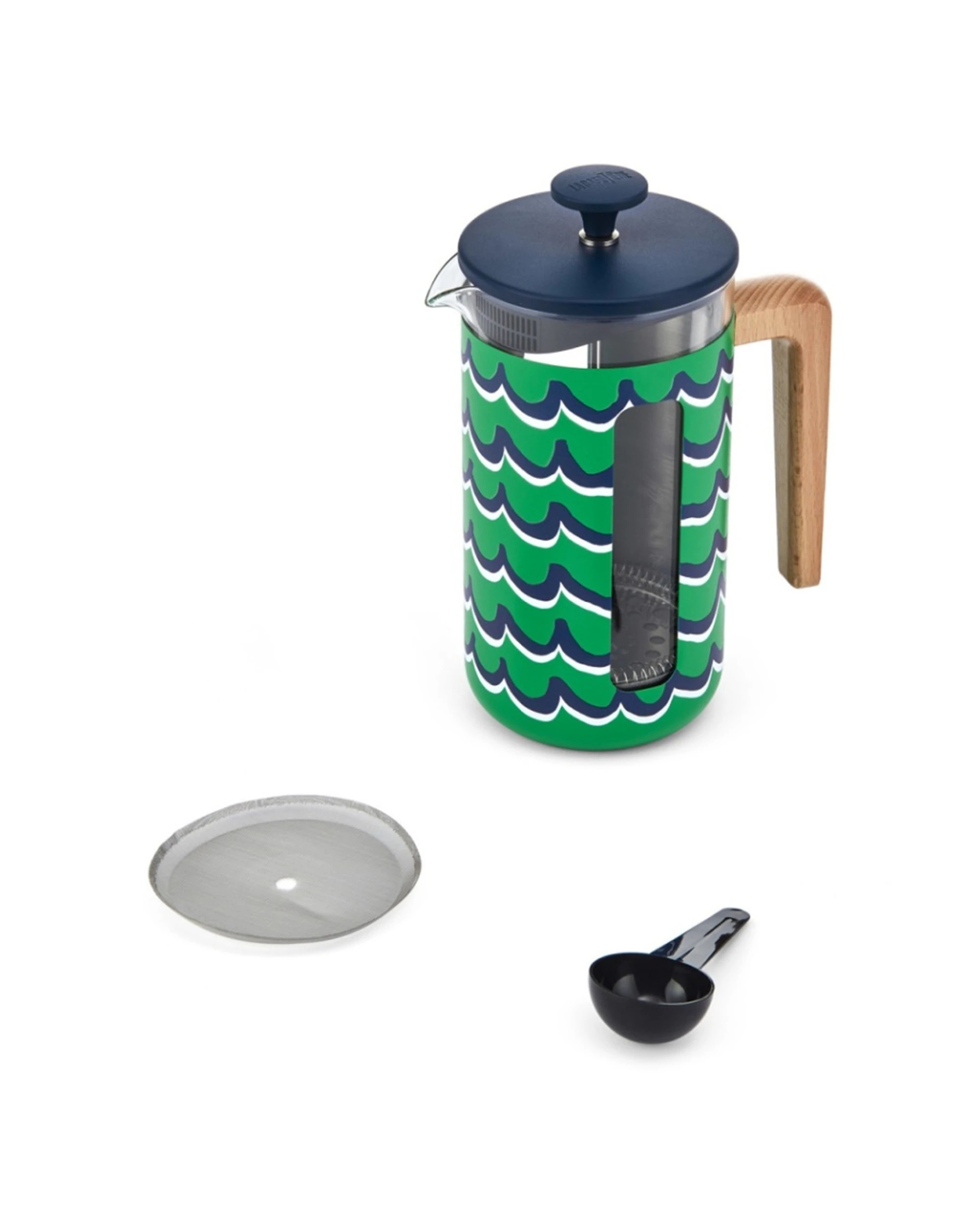 4 La Cafetiere Pisa Cafetiere Stainless Steel Coffee Plunger 1L Cyan Tides - Green, 4 of 7