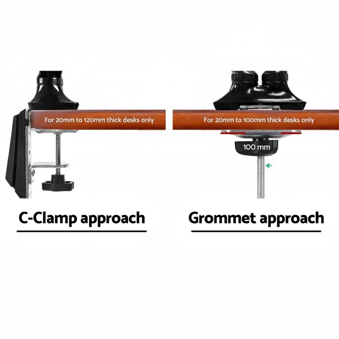 5 Artiss Monitor Arm Gas Spring Dual Desk Mount Screen Holder - Black, 5 of 9