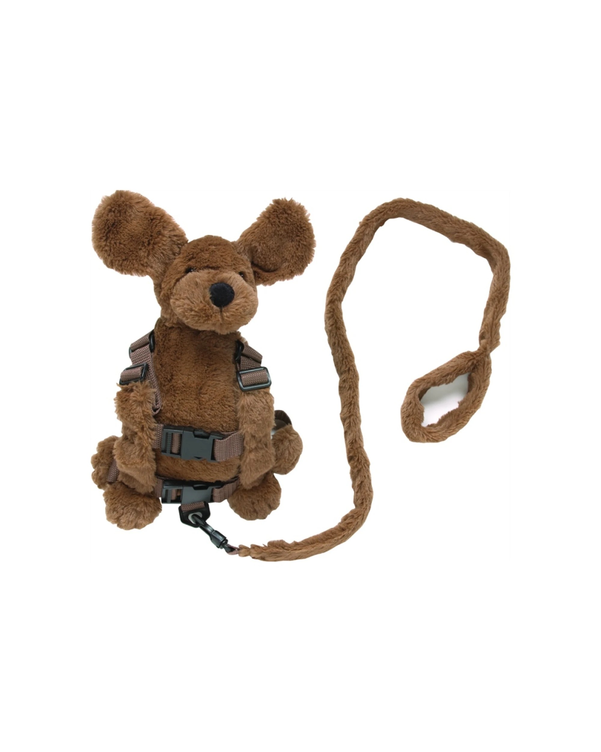 1 Playette 2 In 1 Harness Buddy Fluffy Dog Adjustable Straps For Toddlers - Brown, 1 of 7