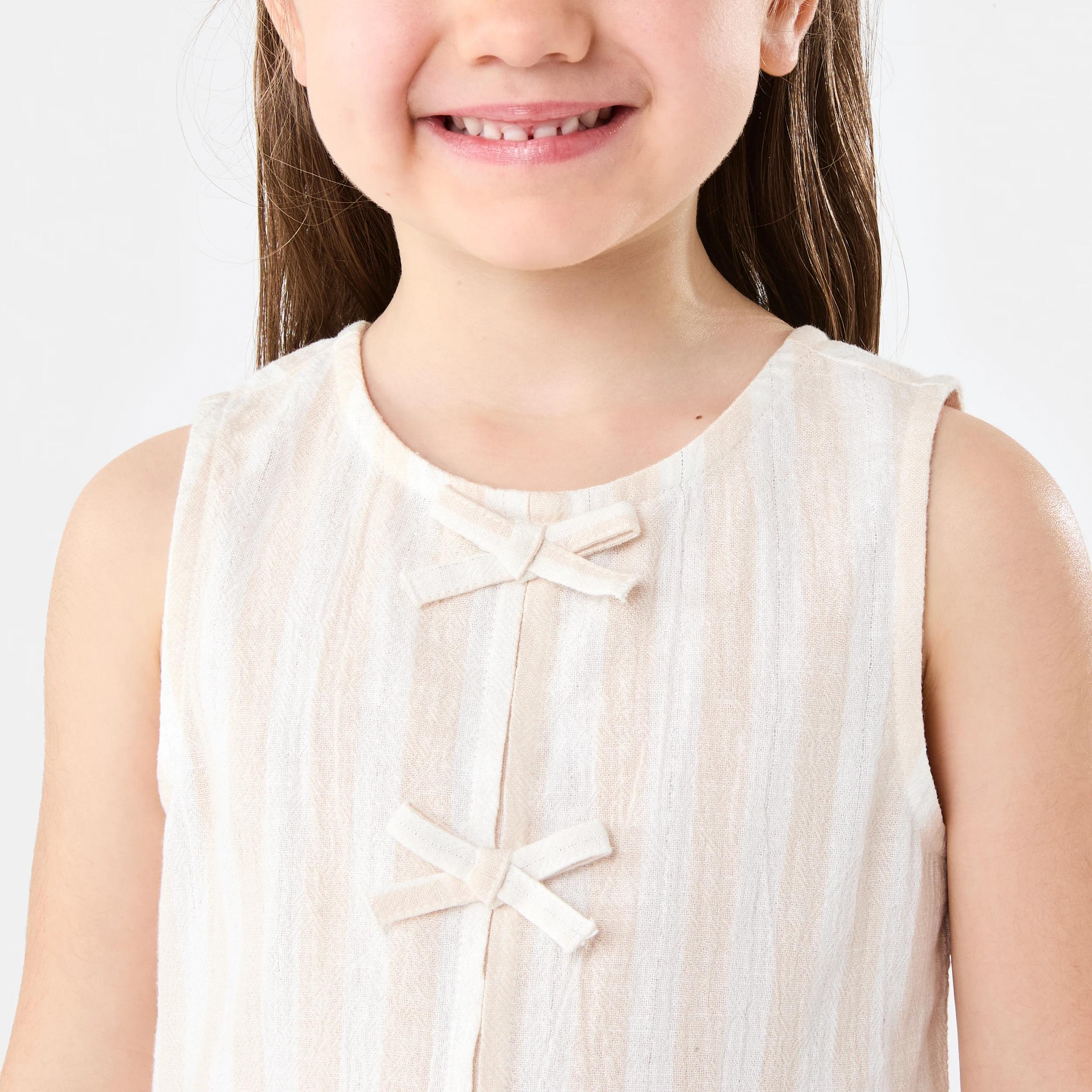 4 Tie Front Frill Top Bge Stripe, 4 of 7
