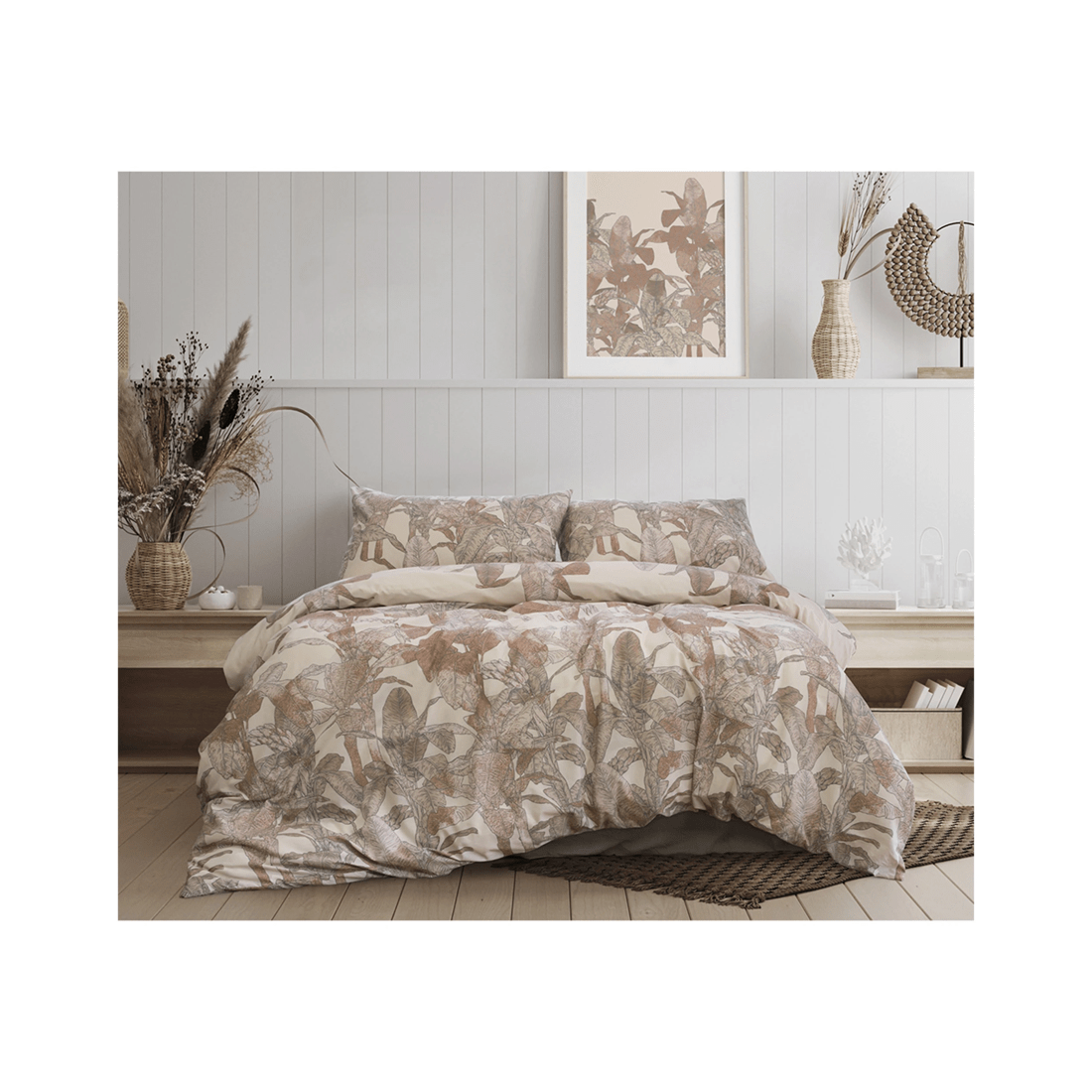 1 ARDOR Bayley Quilt Cover Set Polyester Cotton Tropical Foliage Queen Bedding
 - Queen Bed, 1 of 4