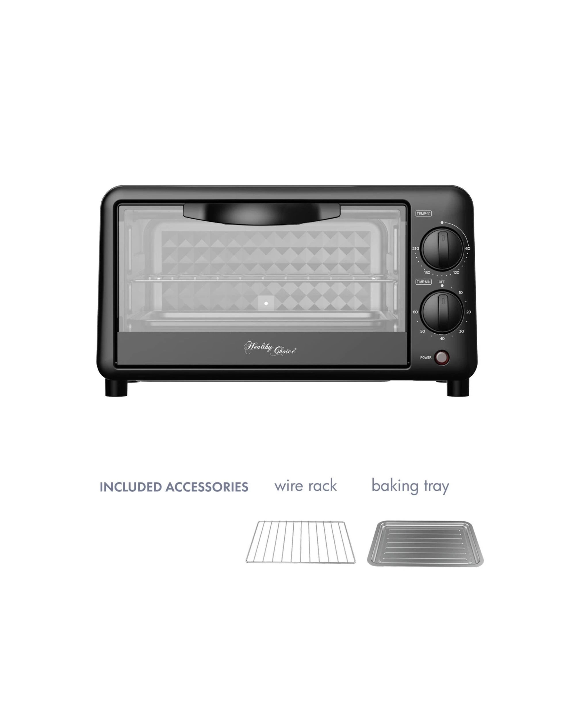 3 Healthy Choice 10L PFAS-Free Multi-Function Electric Toaster Oven with 2 Shelves, 3 of 6