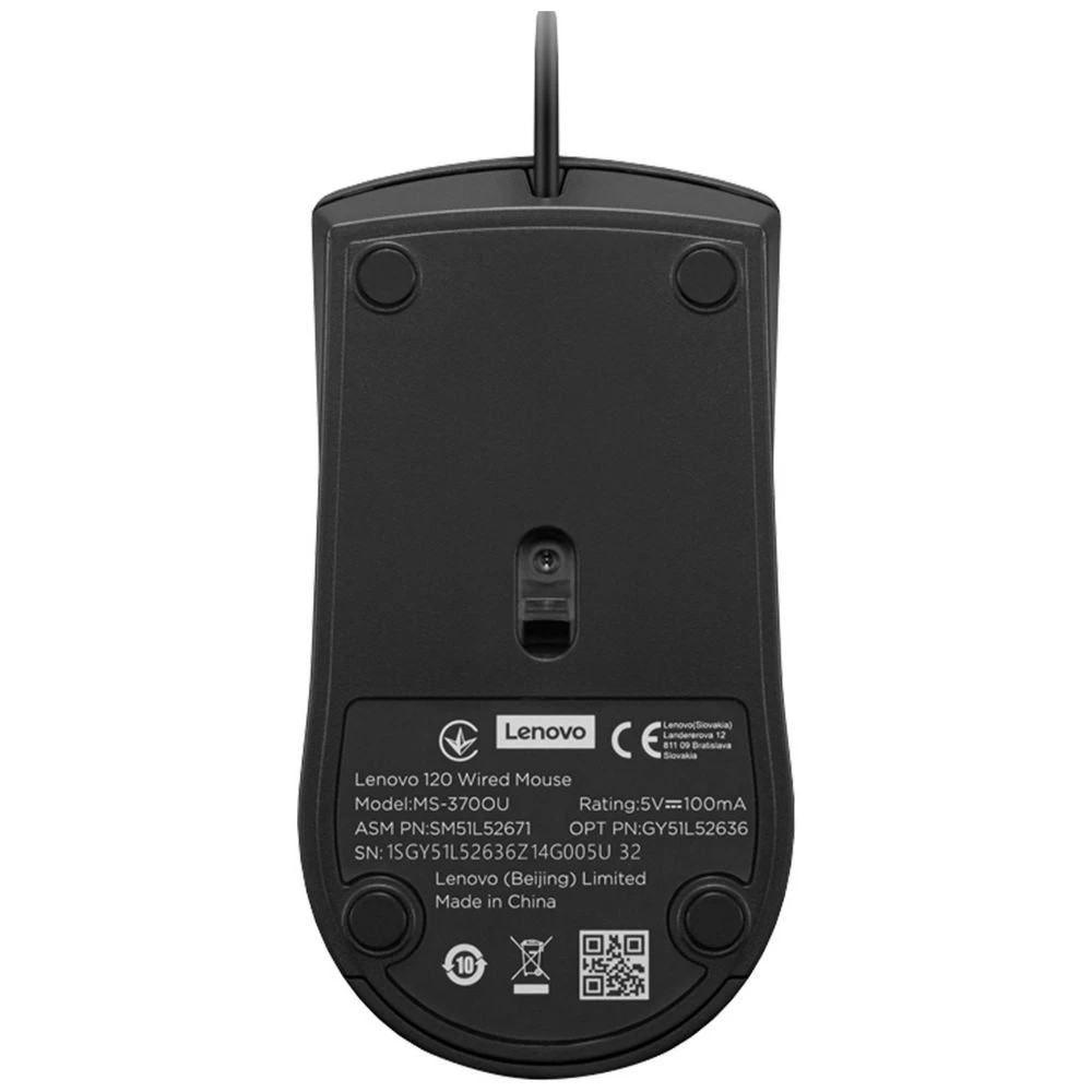 6 Lenovo 120 Wired Mouse Black, 6 of 6