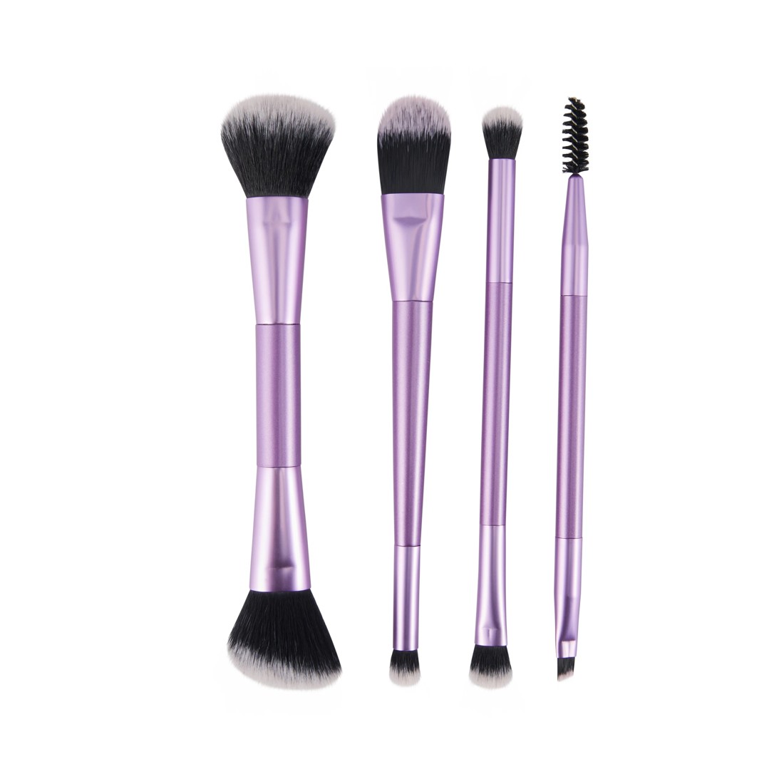4 OXX Cosmetics 4 Piece Face and Eye Dual End Makeup Brush Set - Purple, 4 of 7