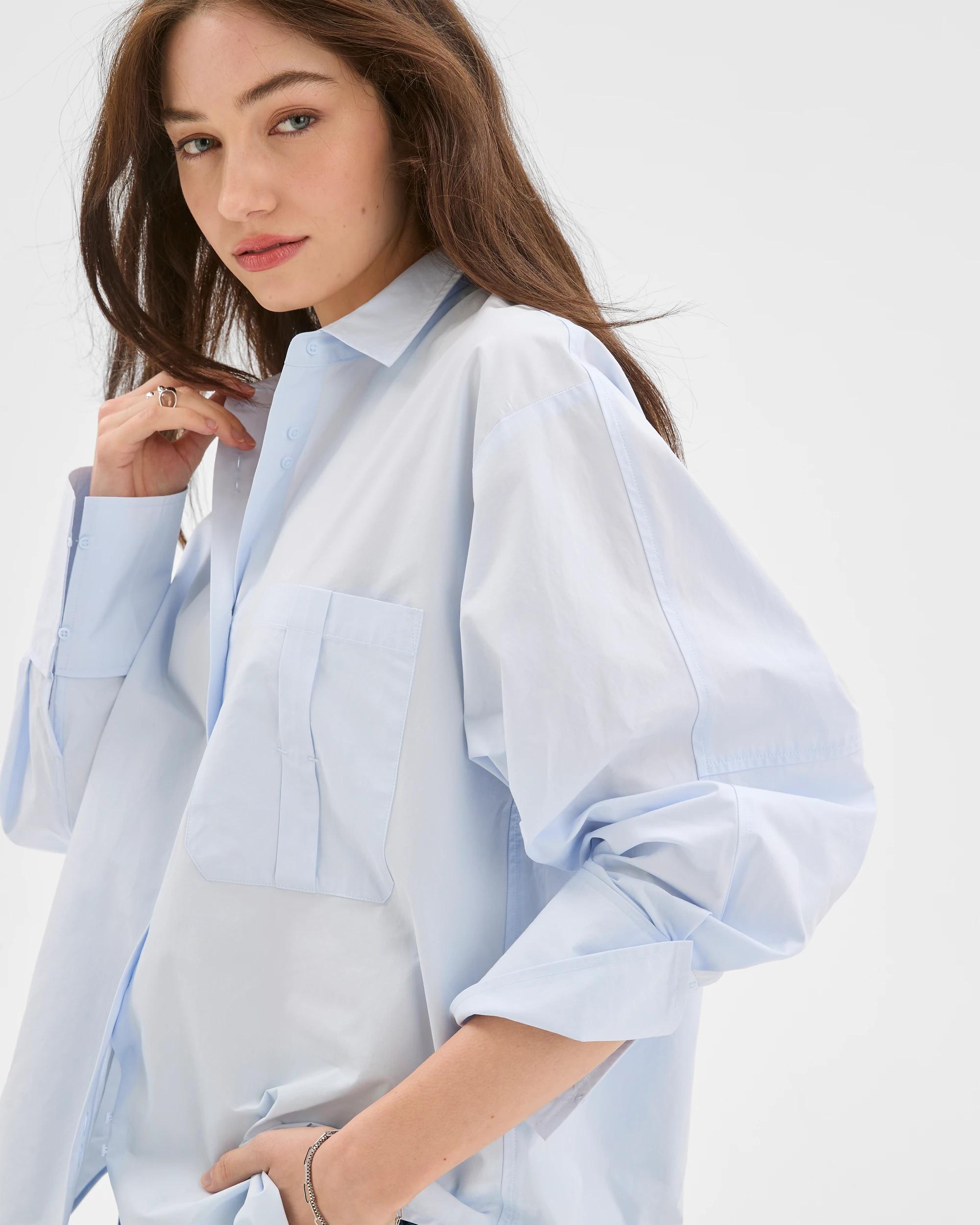 4 Lily Loves Australian Cotton Poplin Shirt GLACIER, 4 of 6