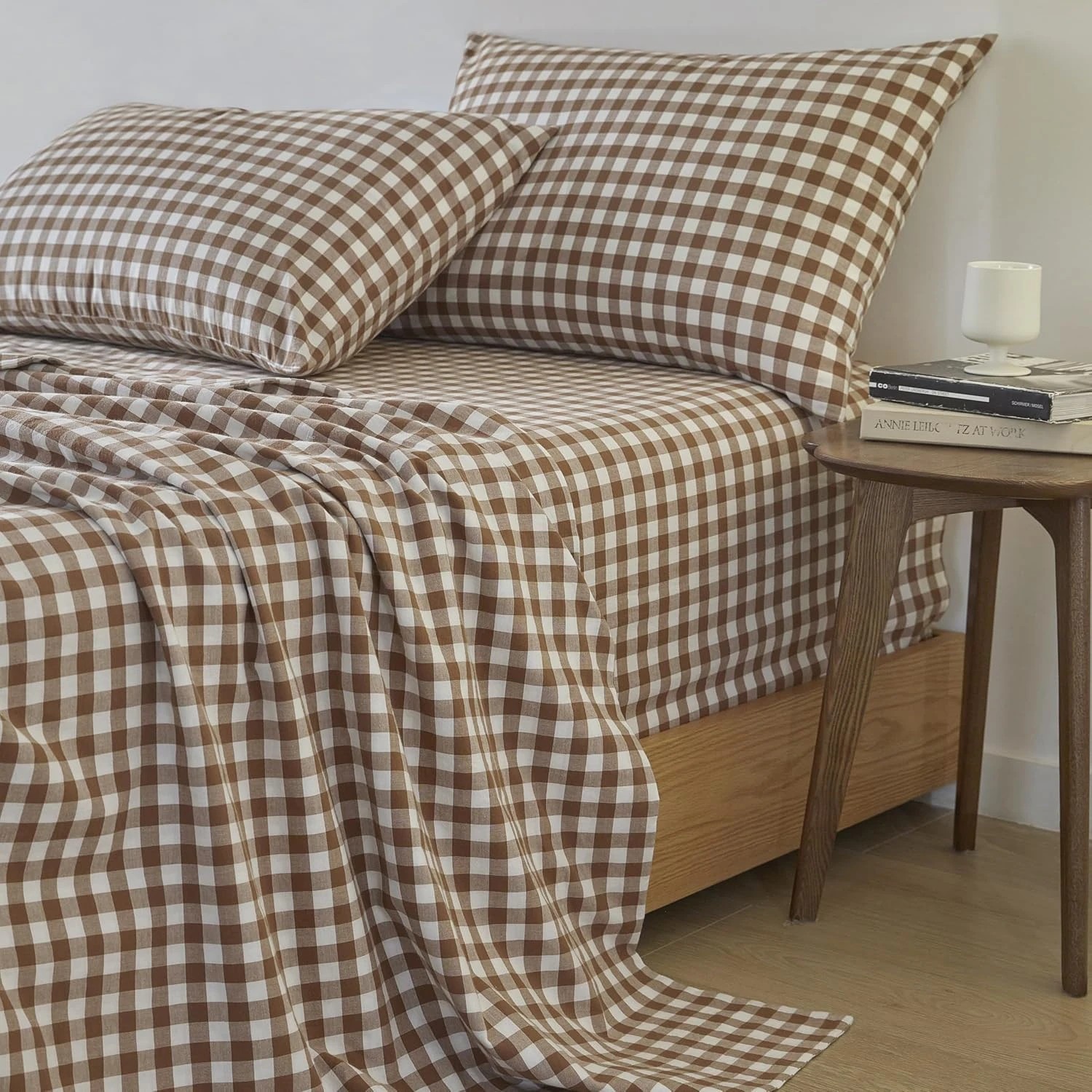 2 Gioia Casa Yarn-Dyed Vintage Washed Cotton Sheet Set - Single Bed - Brown, 2 of 5