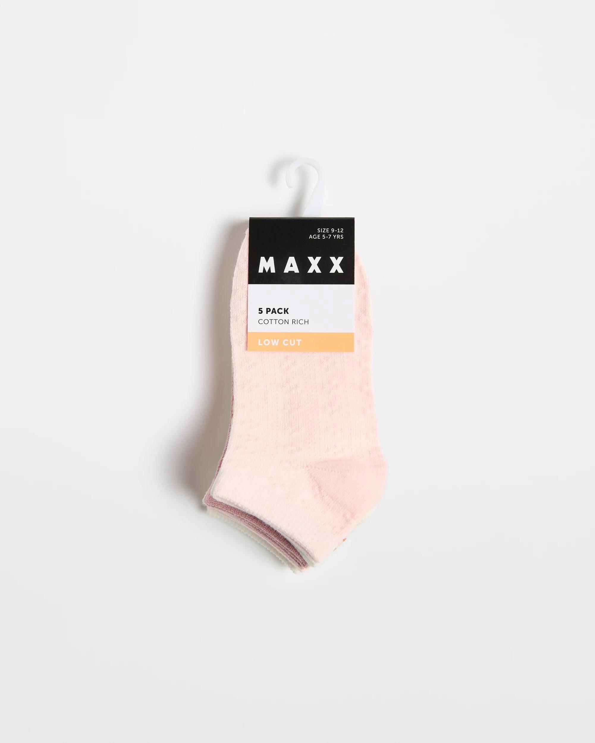3 Maxx Australian Cotton Blend Girls Low Cut Stripe/Textured Socks 5 Pack - Max MULTI, 3 of 3
