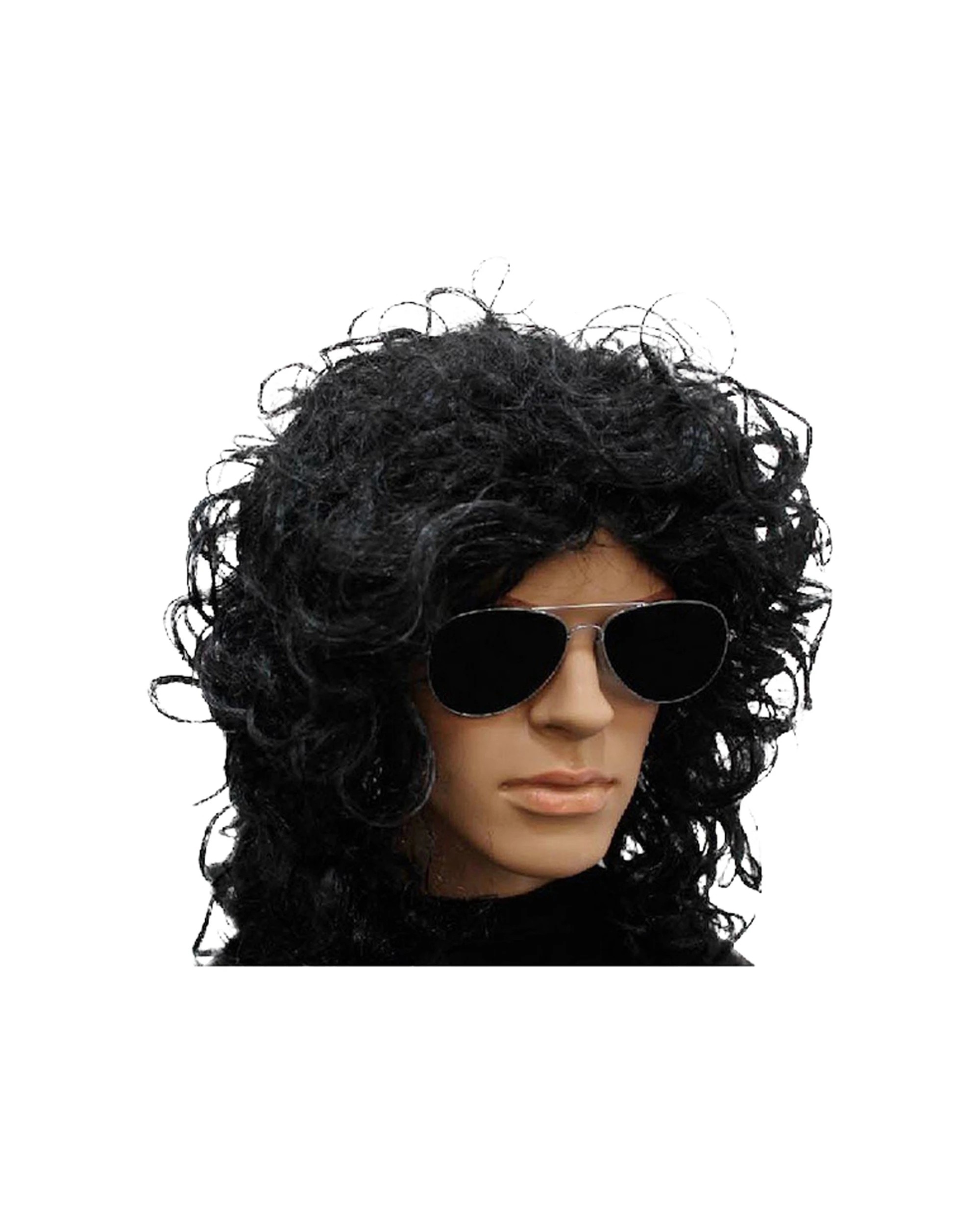 1 JD Party Popstar Wig Curly Synthetic Hair Costume Accessory - Black, 1 of 1