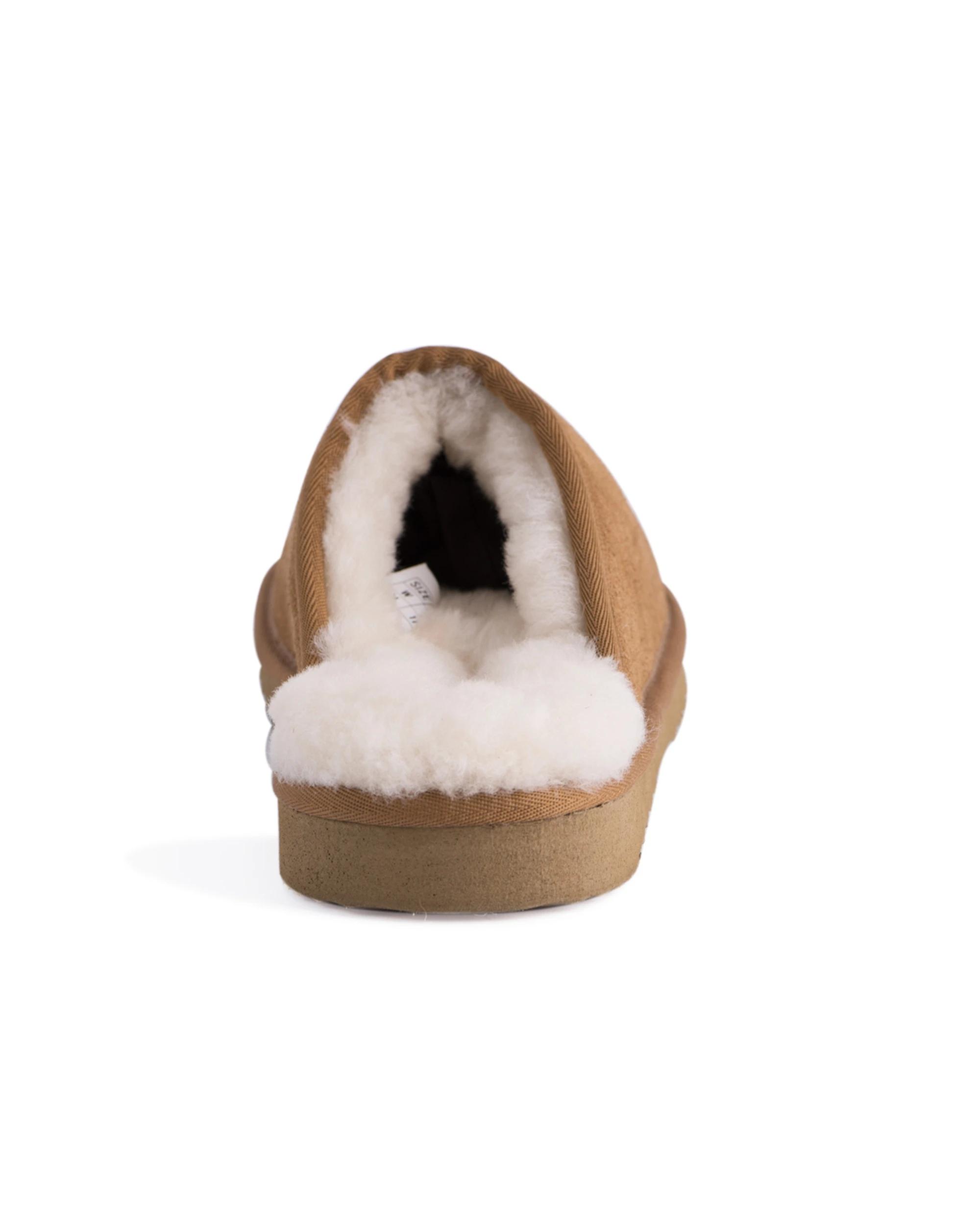 2 AUS WOOLI Sheepskin Wool Manly Slippers TAN, 2 of 5