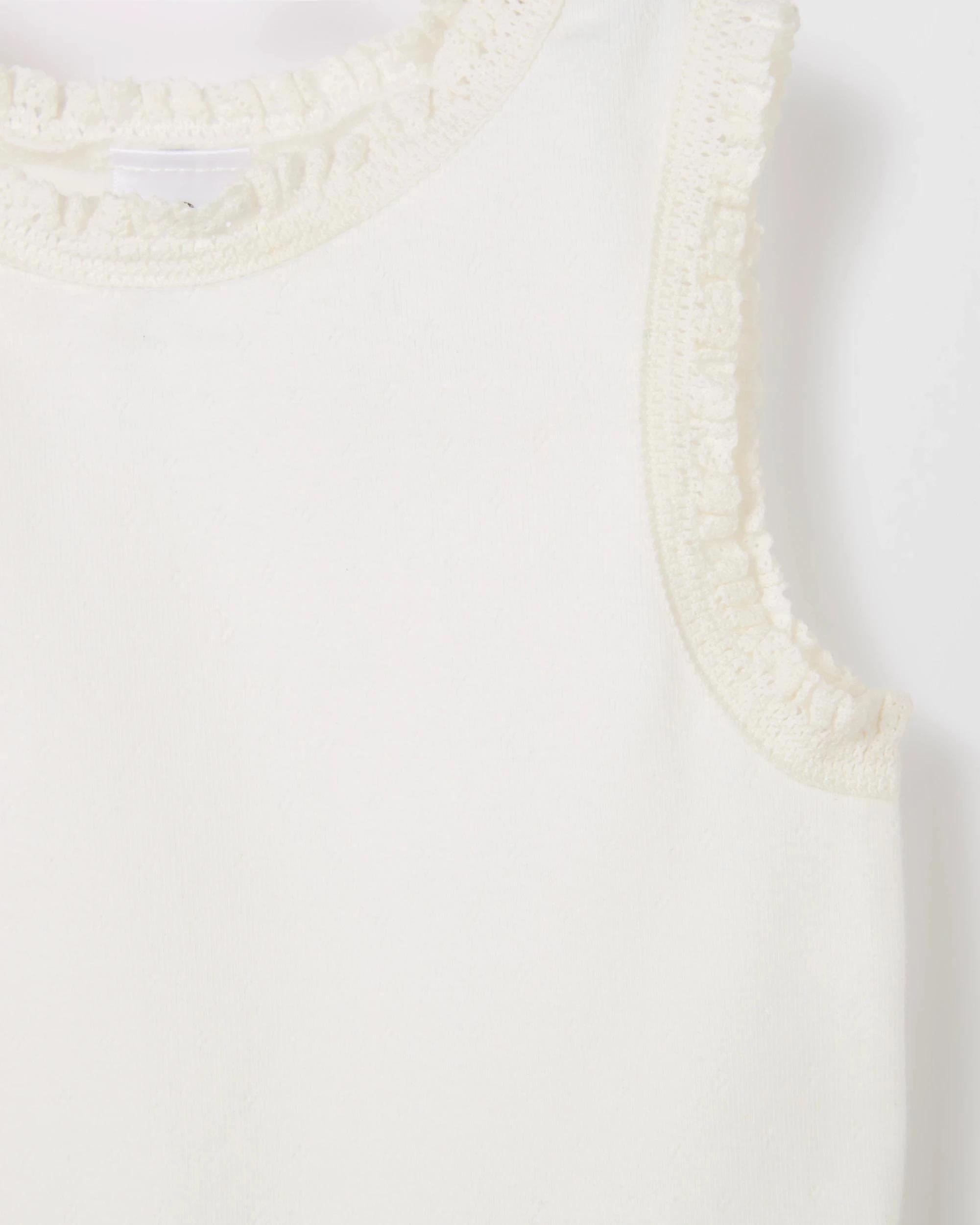 2 Target Kids Australian Cotton Lace Trim Pointelle Tank Top WHITE, 2 of 2