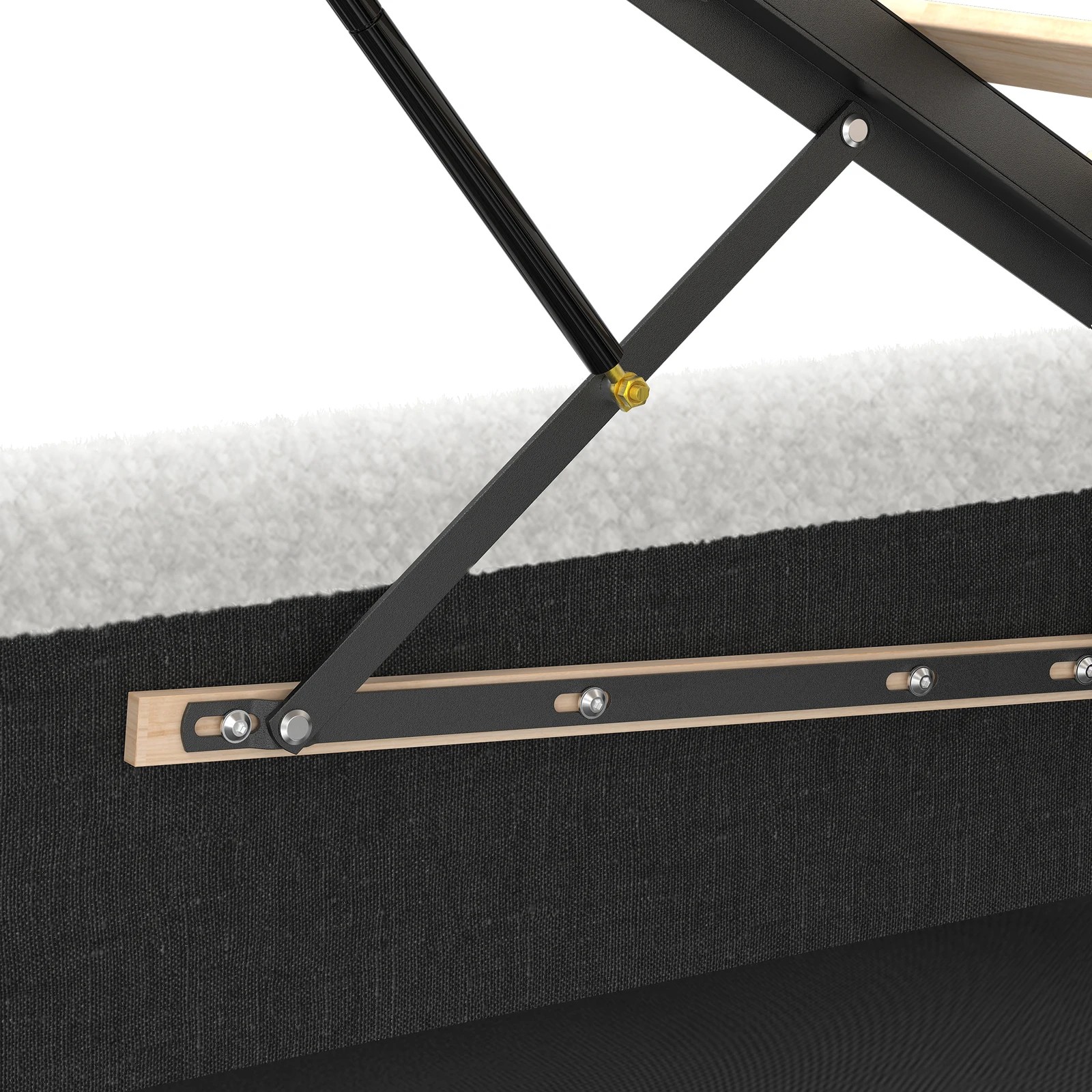 8 Alfordson Bed Frame King Size Arched Base Gas Lift Storage Boucle Hoult - White, 8 of 10