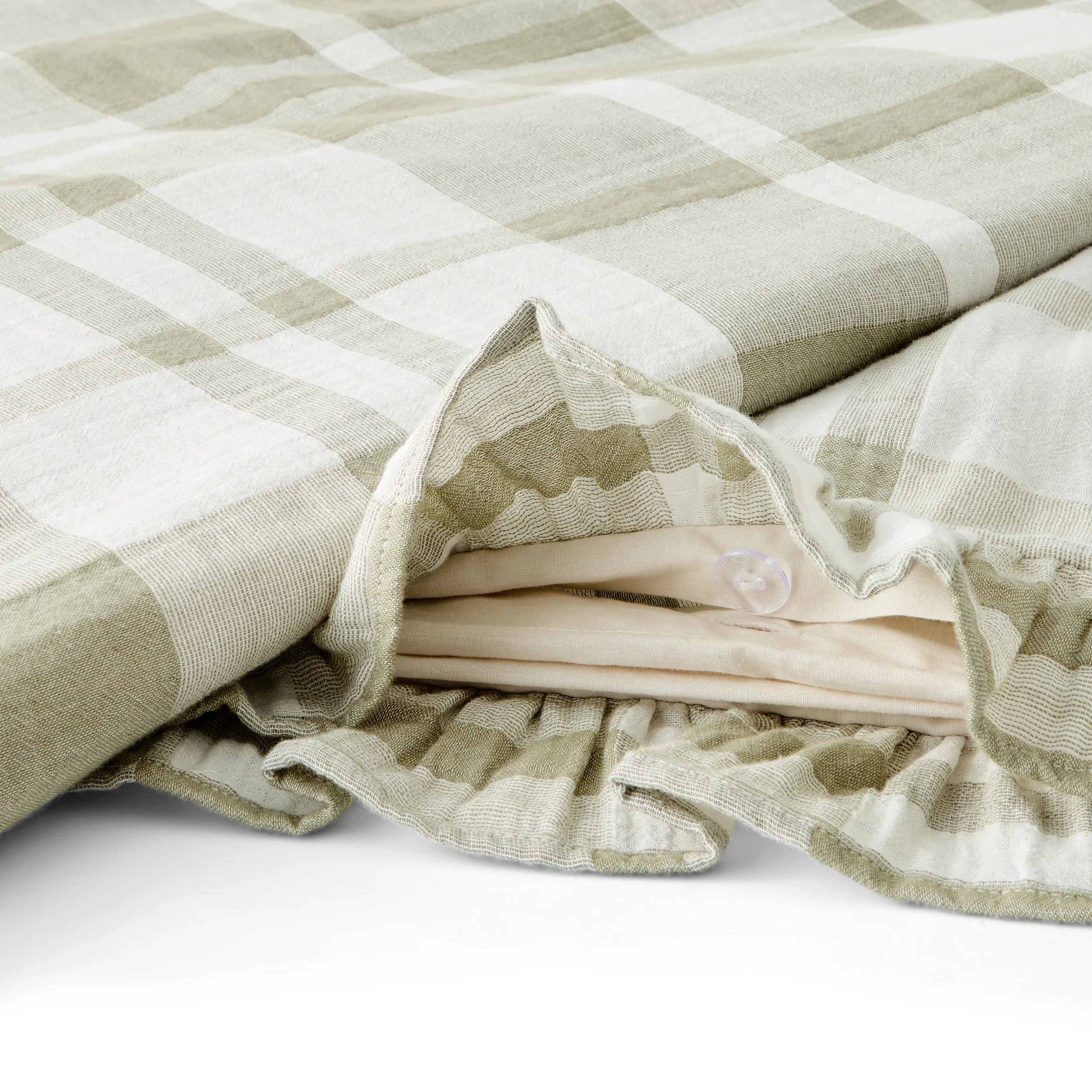 5 Luca Plaid Australian Grown Cotton Quilt Cover Set - Super King Bed, 5 of 7