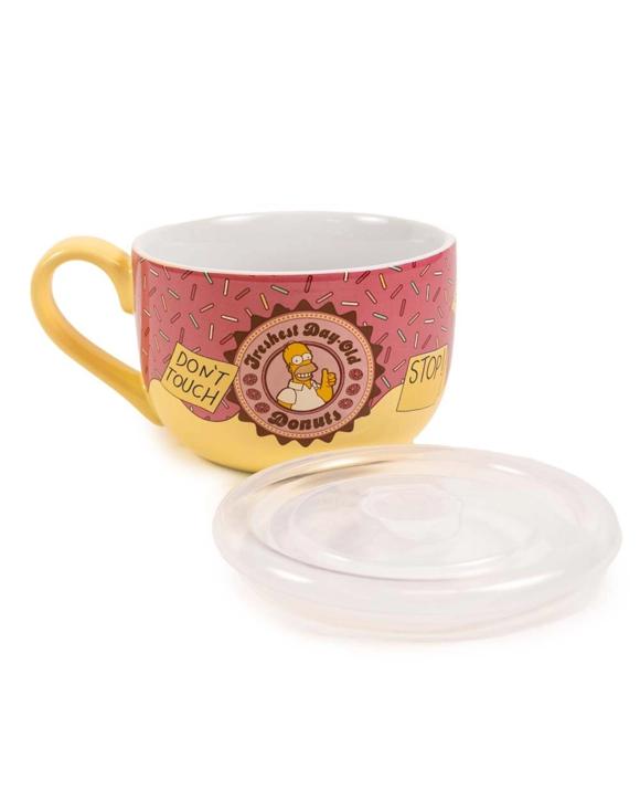 The Simpsons - Freshest Day-Old Donuts Soup Bowl with Lid