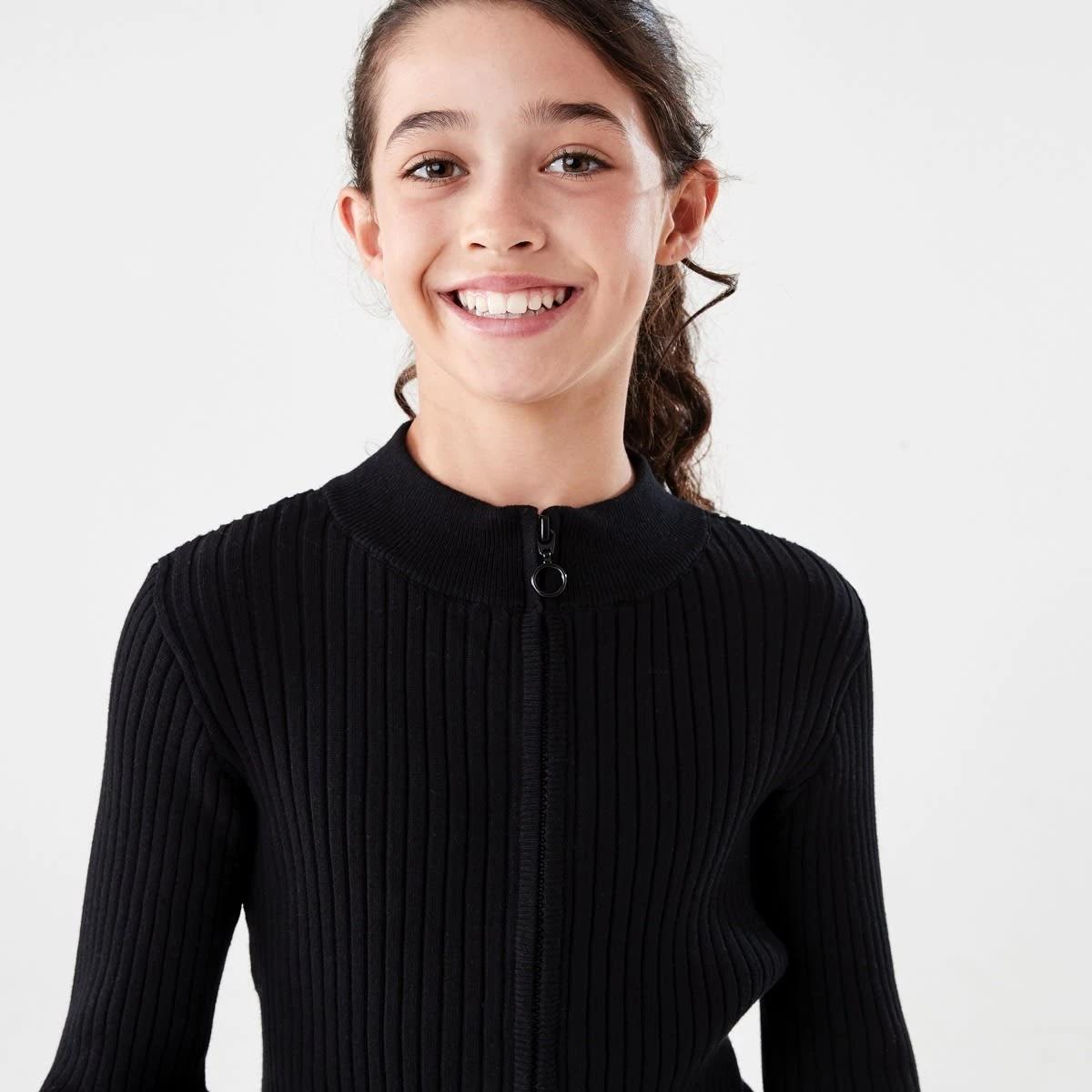 4 Rib Zip Through Cardigan BLACK, 4 of 7