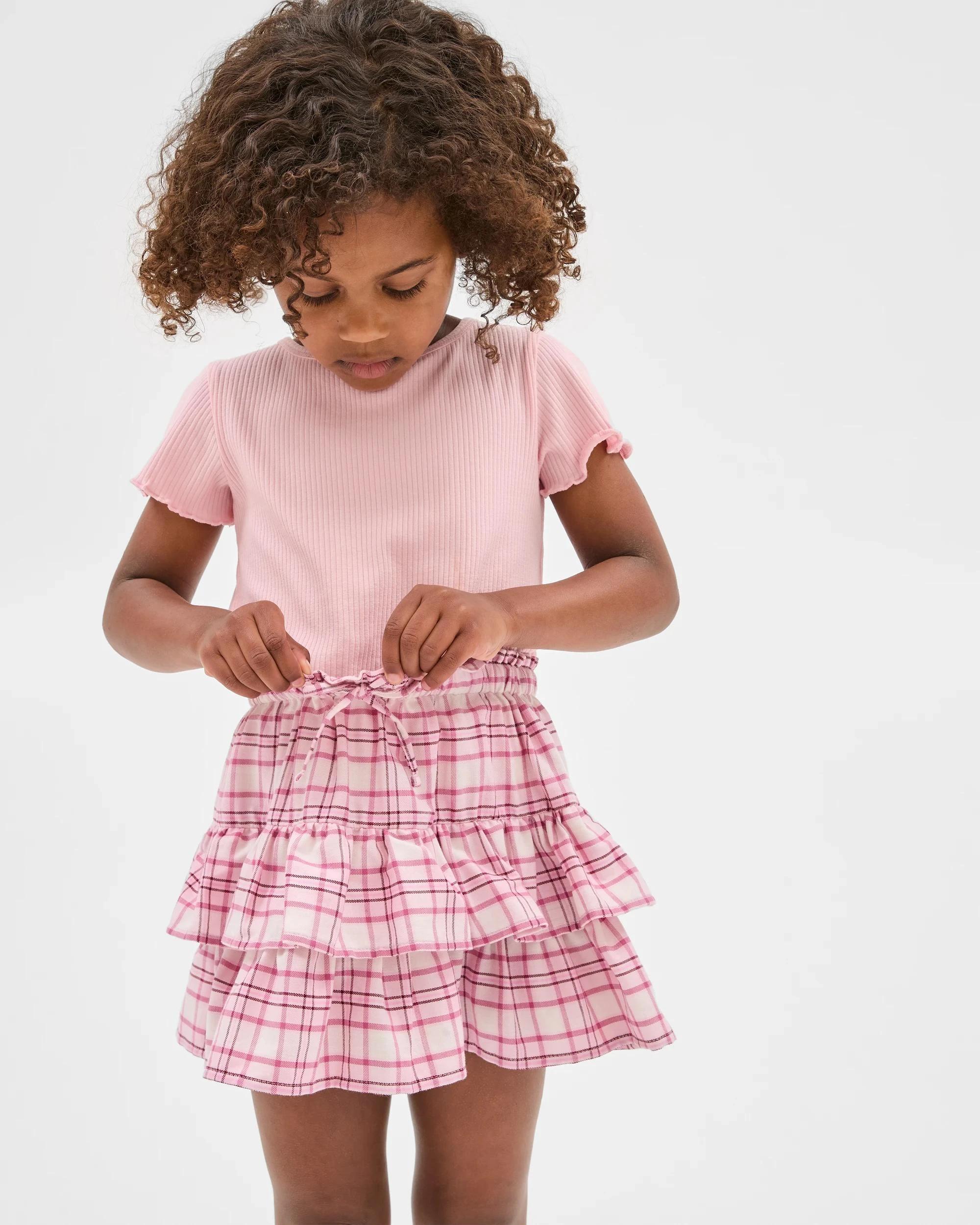 6 Target Australian Cotton Fashion Woven Check Rara Skirt PINK, 6 of 10