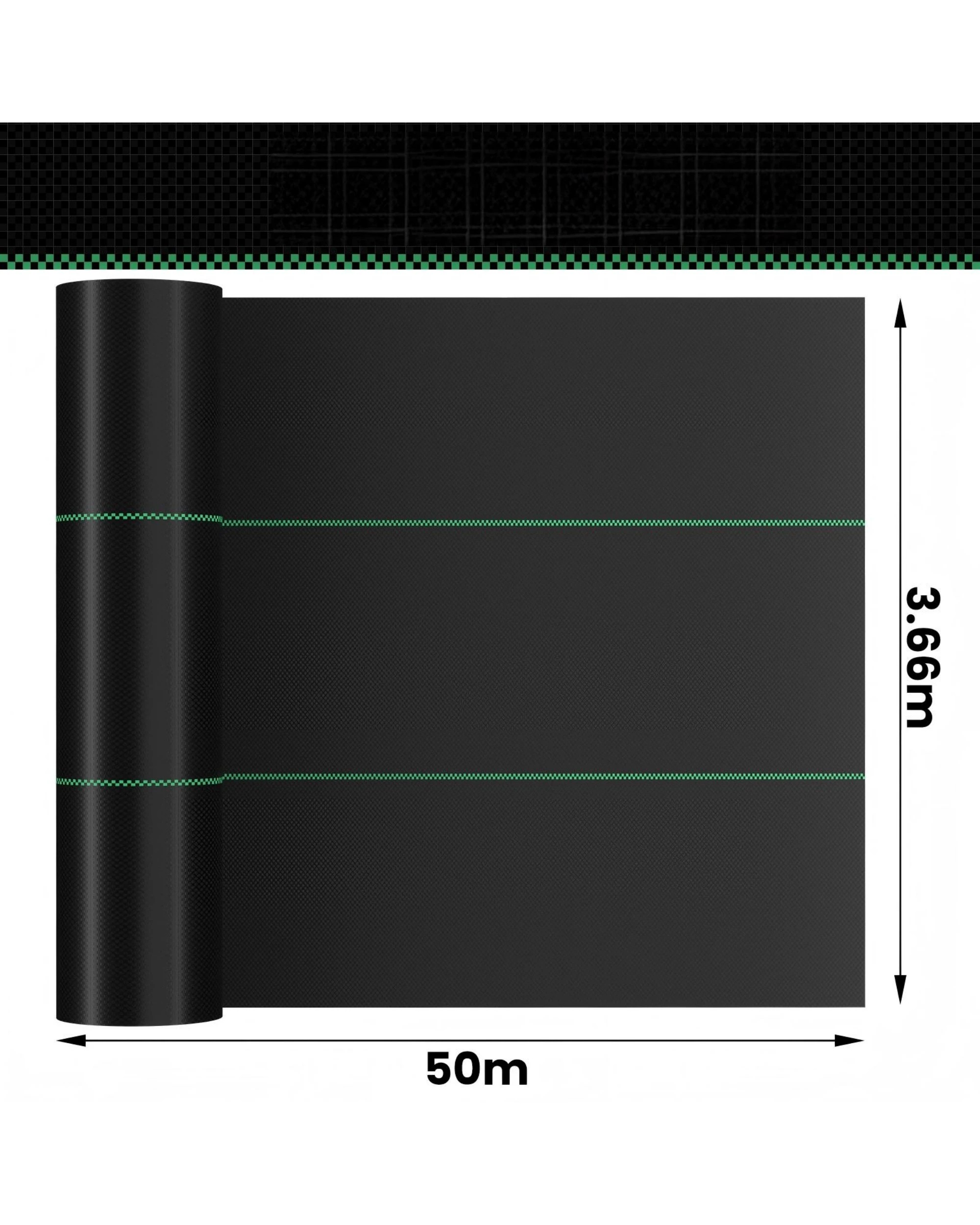3 Advwin Weed Mat 3.66 x 50m Woven Ground Cover High Permeability & UV Resistant - Black, 3 of 8