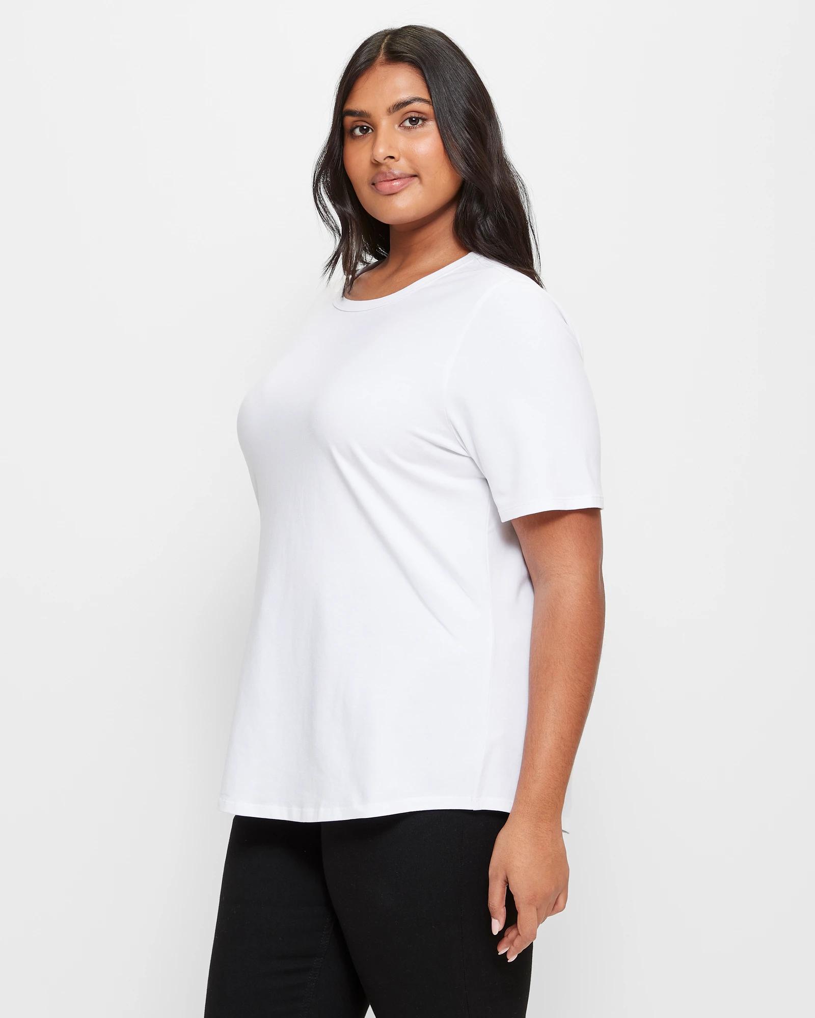 3 Target Plus Size Australian Cotton T-shirt WHITE, 3 of 5