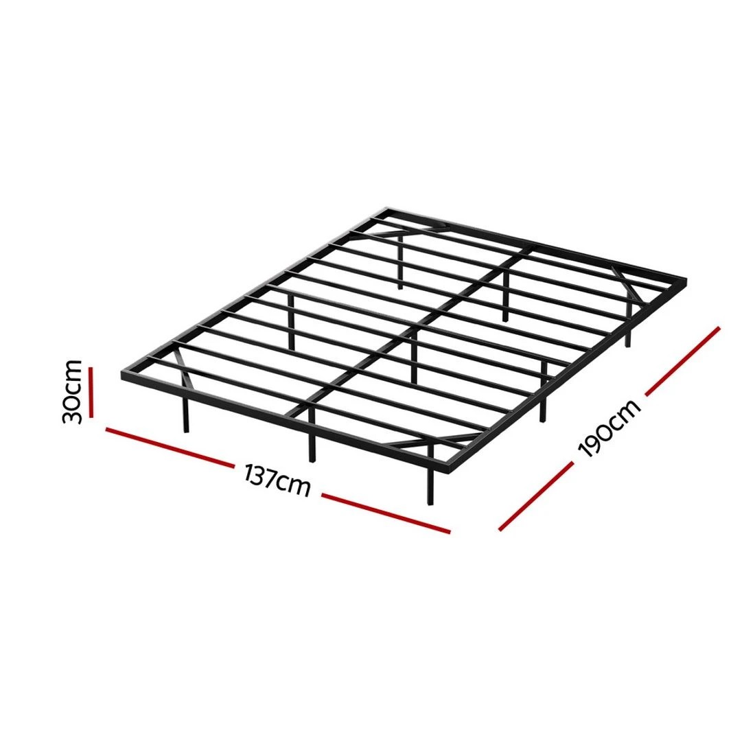 2 Artiss Double Bed Frame,Floating Metal Bed Frame with Smart LED Lights - Sturdy Metal Platform Bed Base - Black, 2 of 4
