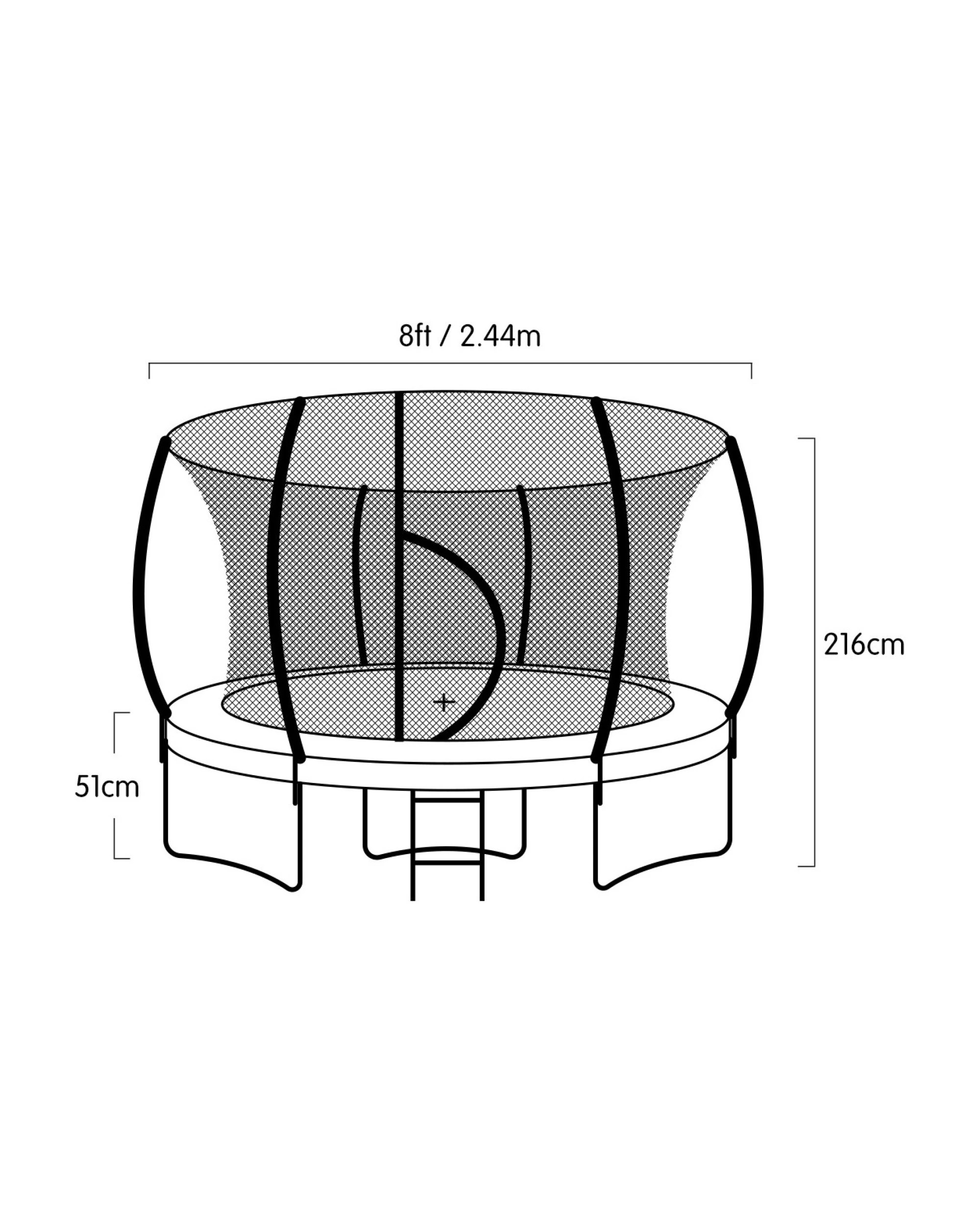 3 Kahuna Trampoline 8 ft with Roof - Orange, 3 of 7