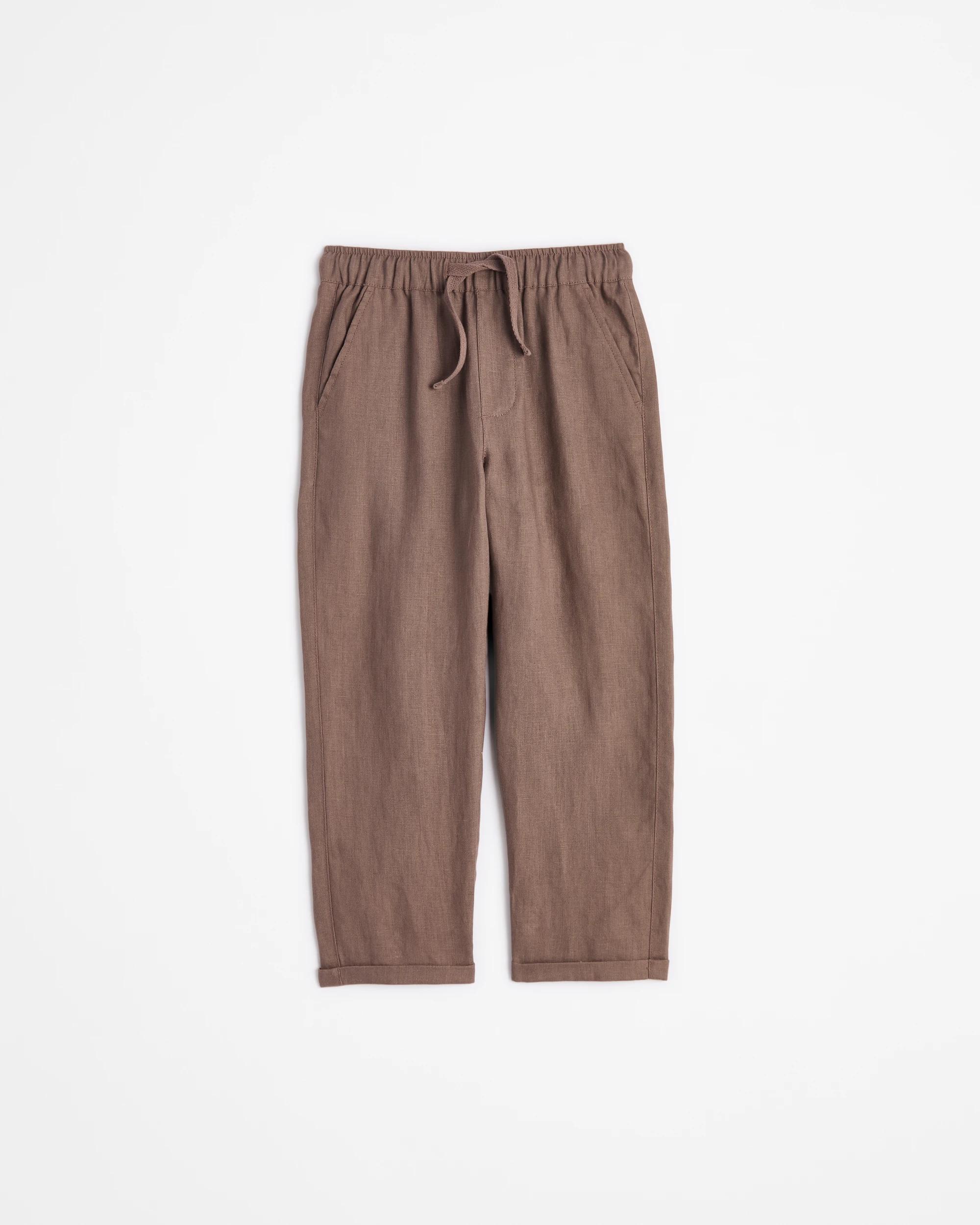 4 Target Kids European Linen Pants — Boys Size 5, Navy BROWN, 4 of 5