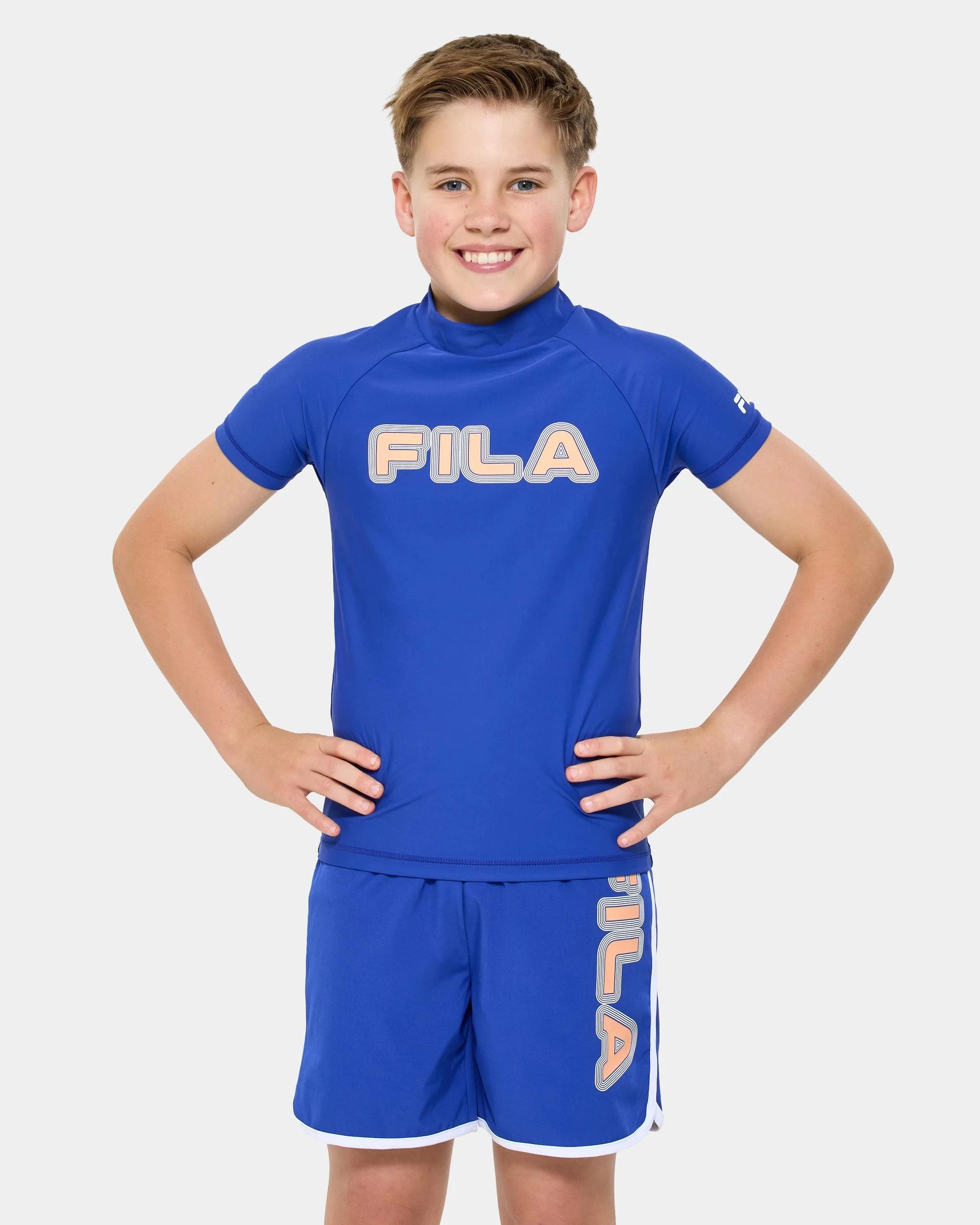 1 Fila Short Sleeve Swim Rashie BLUE, 1 of 6