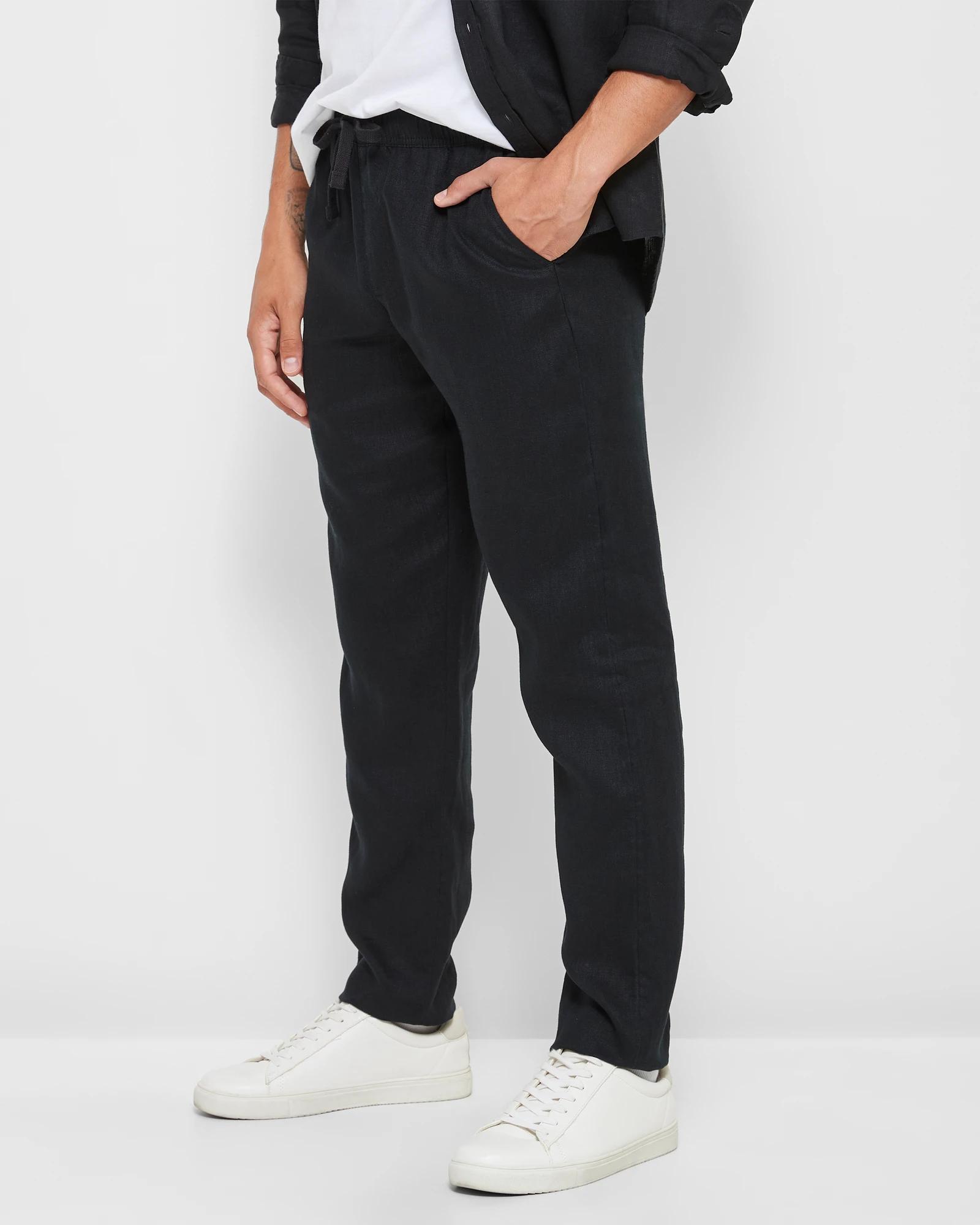 3 Target European Linen Pants BLACK, 3 of 5
