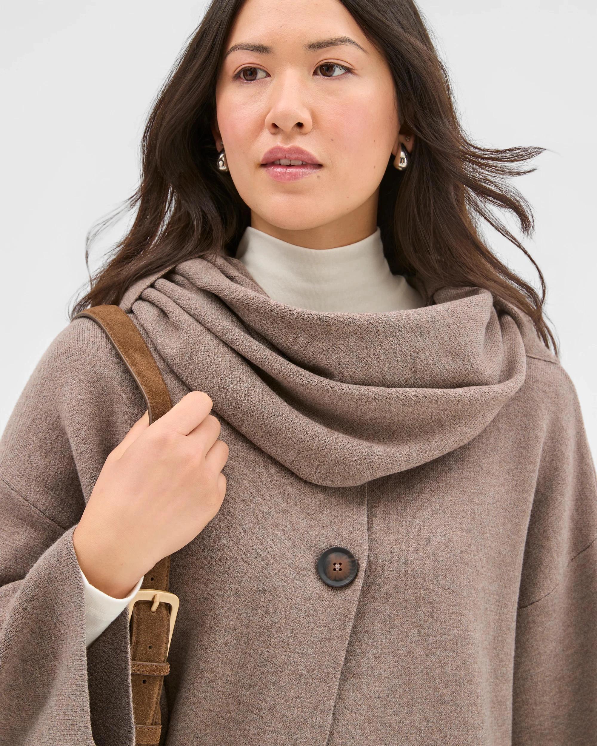 7 Target Woman Wrap Scarf Knitted Coat DARK TAUPE MARLE, 7 of 8