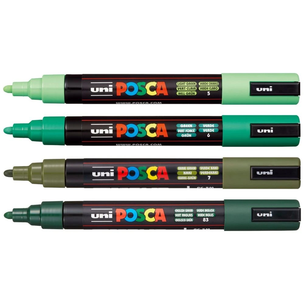 2 Posca PC-5M Paint Marker Green 4 Pack, 2 of 10
