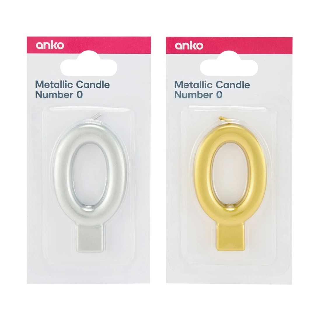 6 Metallic Candle Number 0 - Assorted, 6 of 6