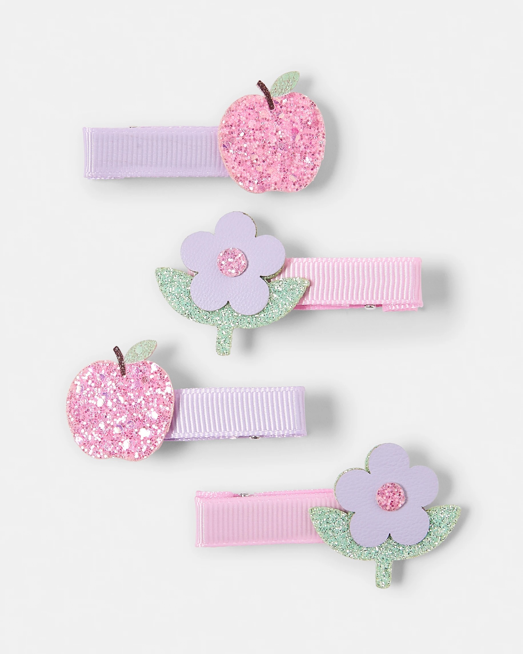 1 4 Pack Purple Apple Flower Hair Clips, 1 of 3