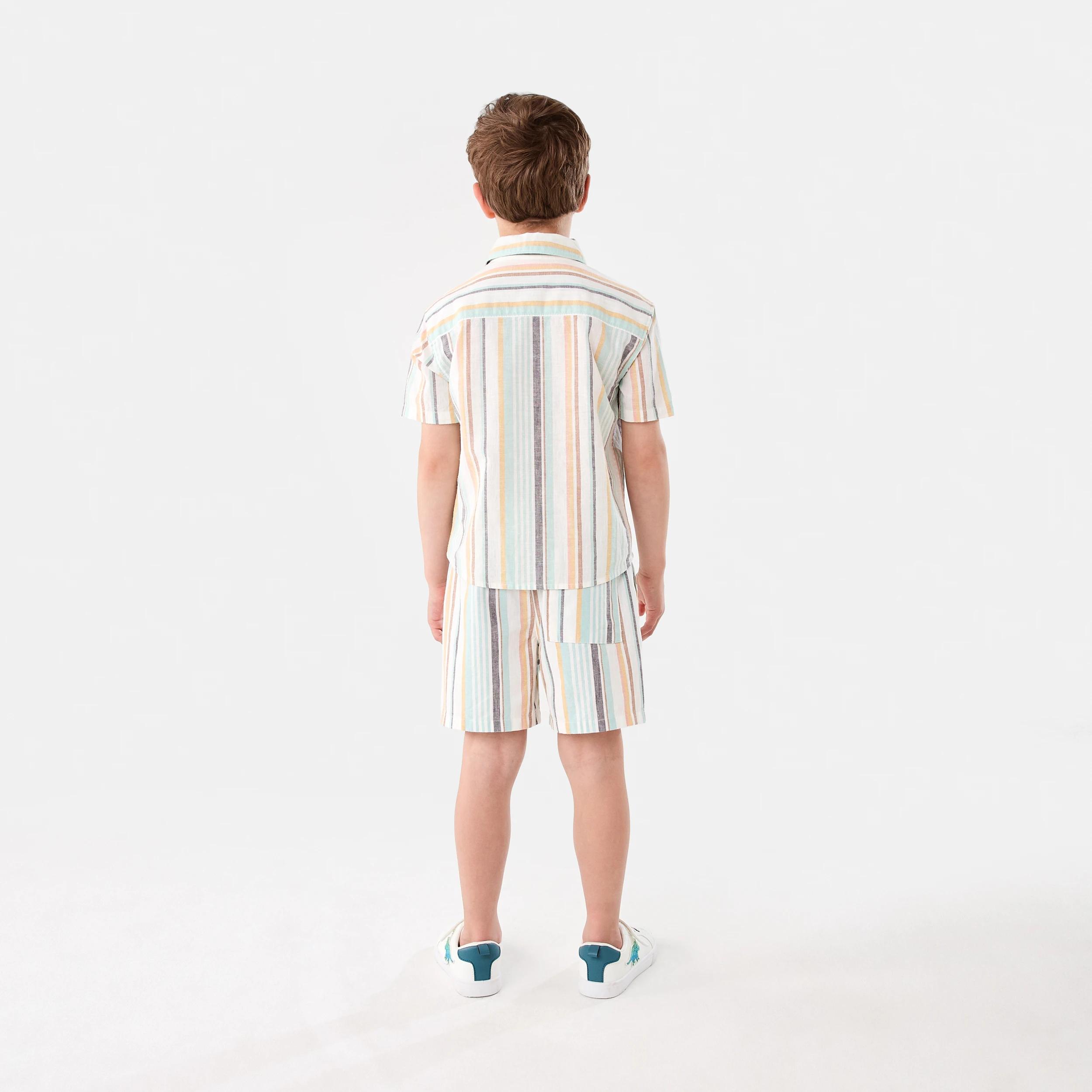 6 Linen Blend Shorts MULTI STRIPE, 6 of 6