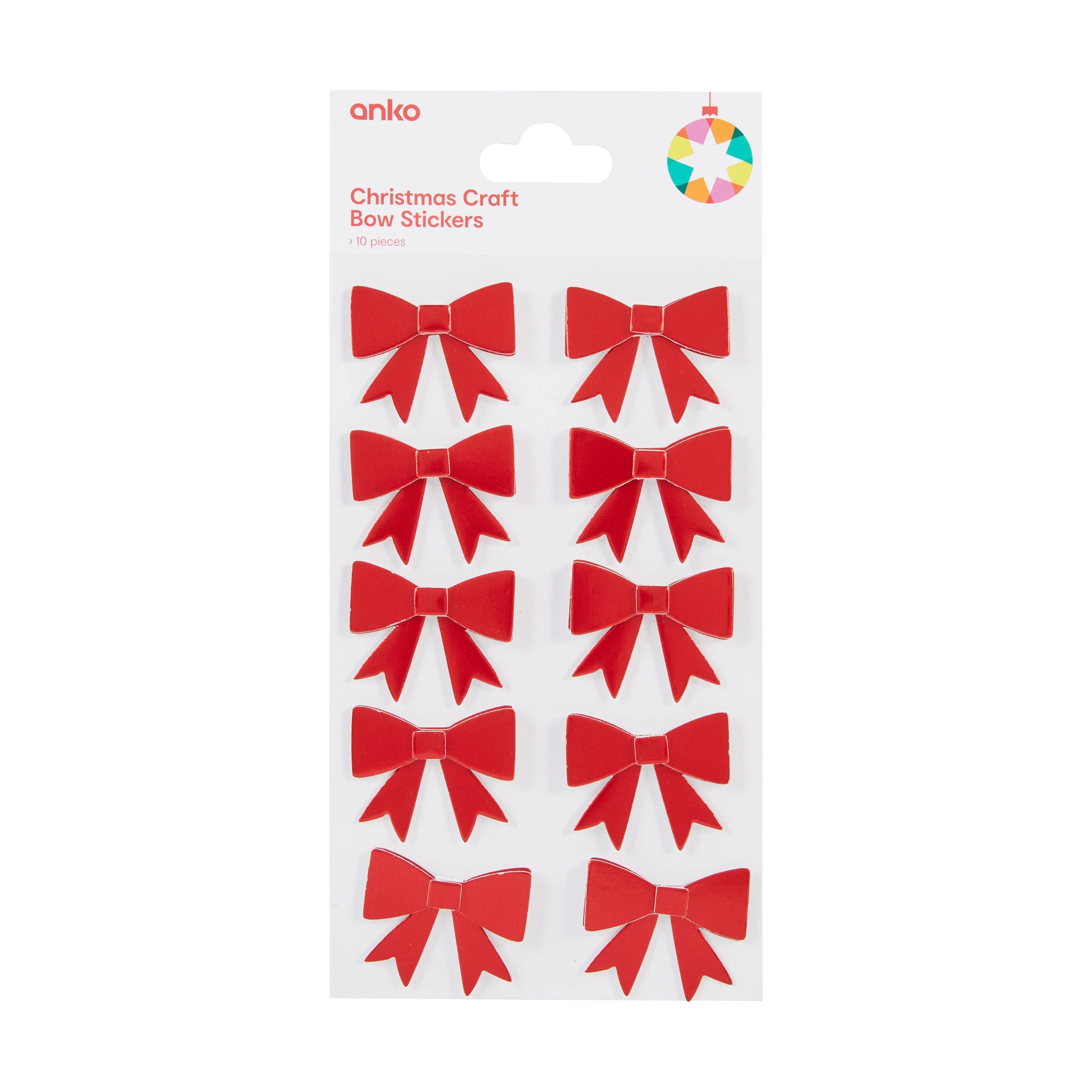 1 Christmas Craft Bow Stickers 10 Piece, 1 of 3