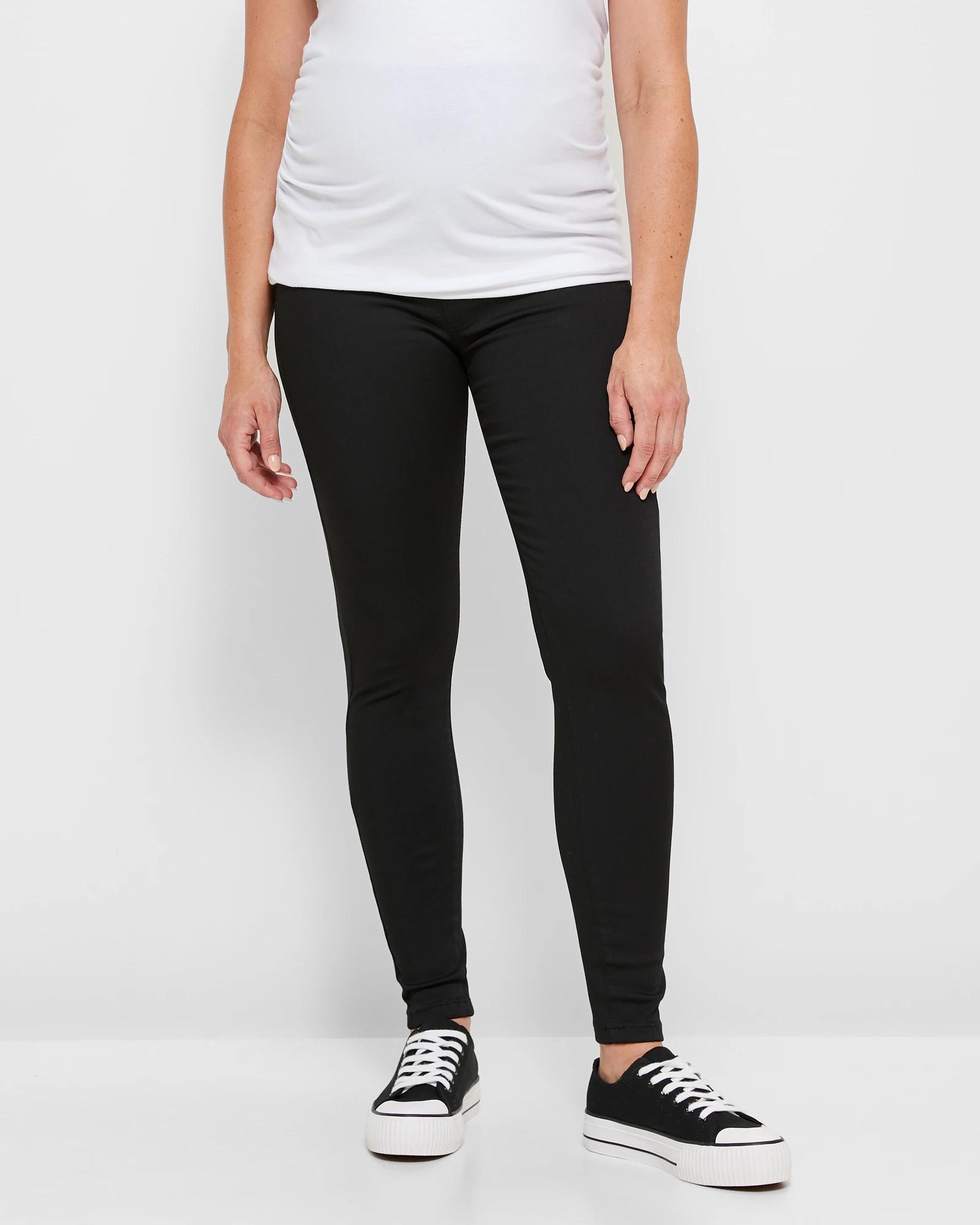 1 Target Maternity Over The Belly Denim Jeggings BLACK, 1 of 5