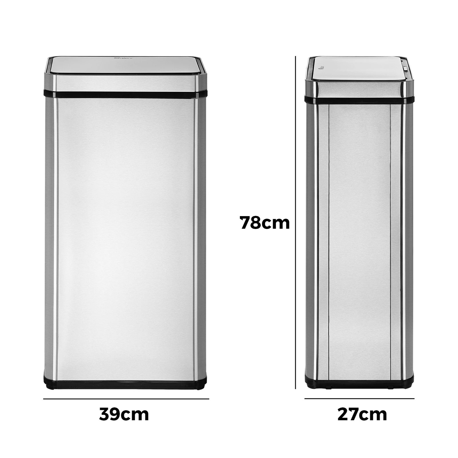 3 Oikiture 75L Motion Sensor Bin Automatic Rubbish Trash Can - Silver, 3 of 10