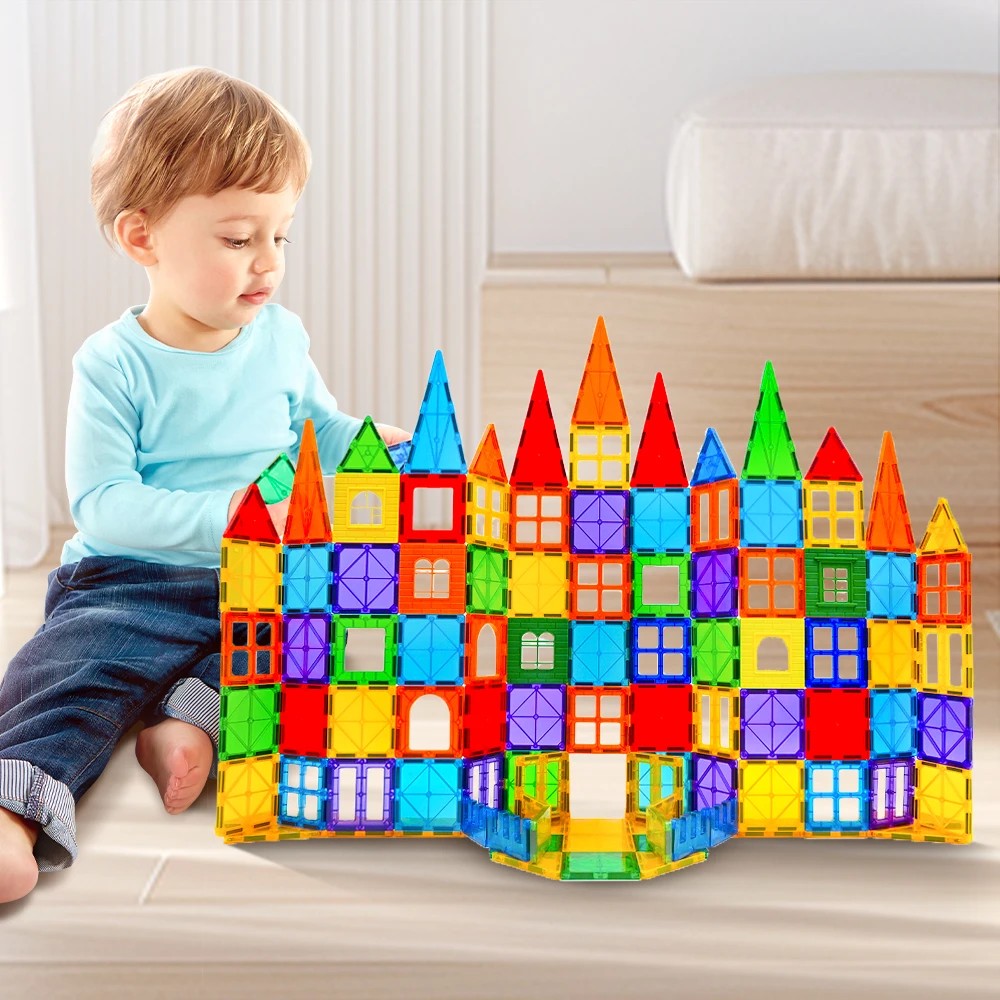 3 Playpals Kids Magnetic Tiles Blocks Building Educational Toys Child Gift 100PCS - Multi, 3 of 7