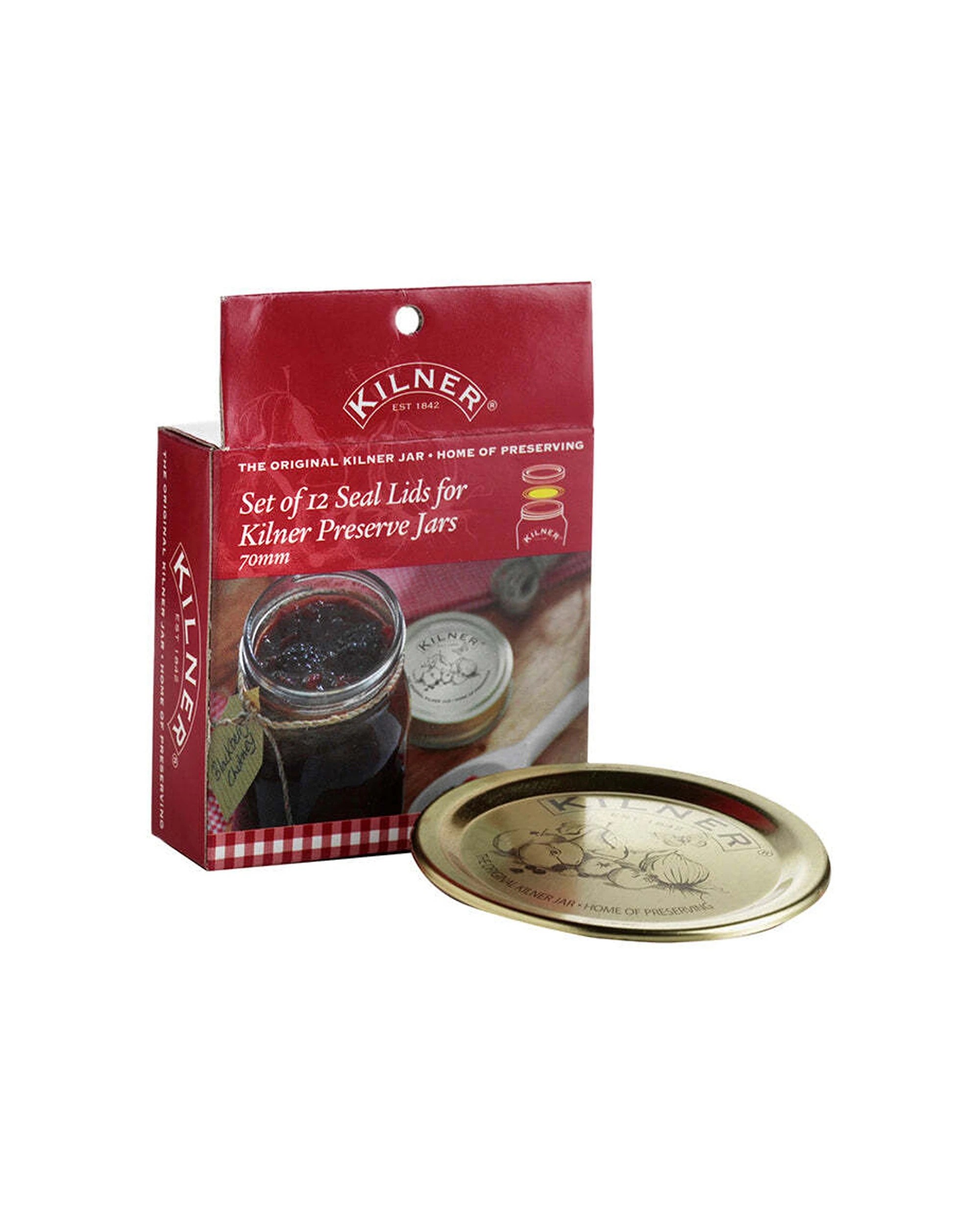 1 Kilner 12PK Genuine Preserve Jar Replacement Lid Seals For 250ml 500ml 1L - Gold, 1 of 1