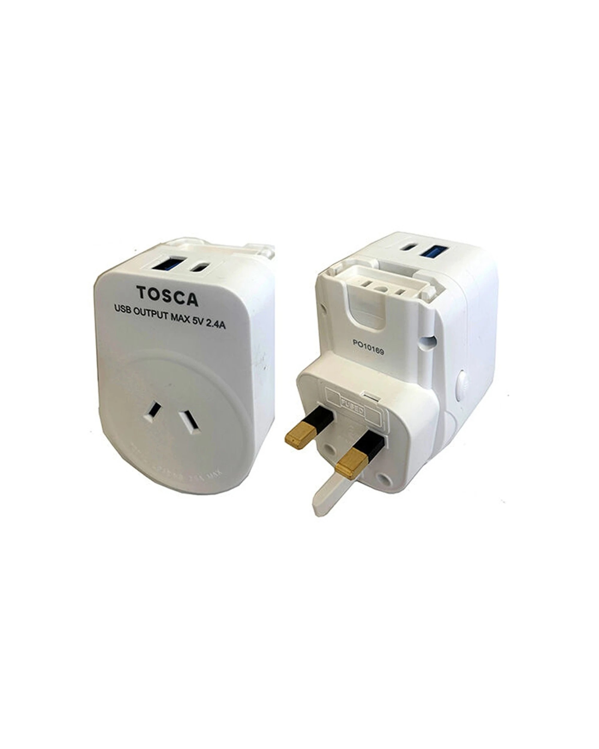 3 Tosca World Wide Travel Power Adapter Charger USB A & C Universal 75ml - White, 3 of 3