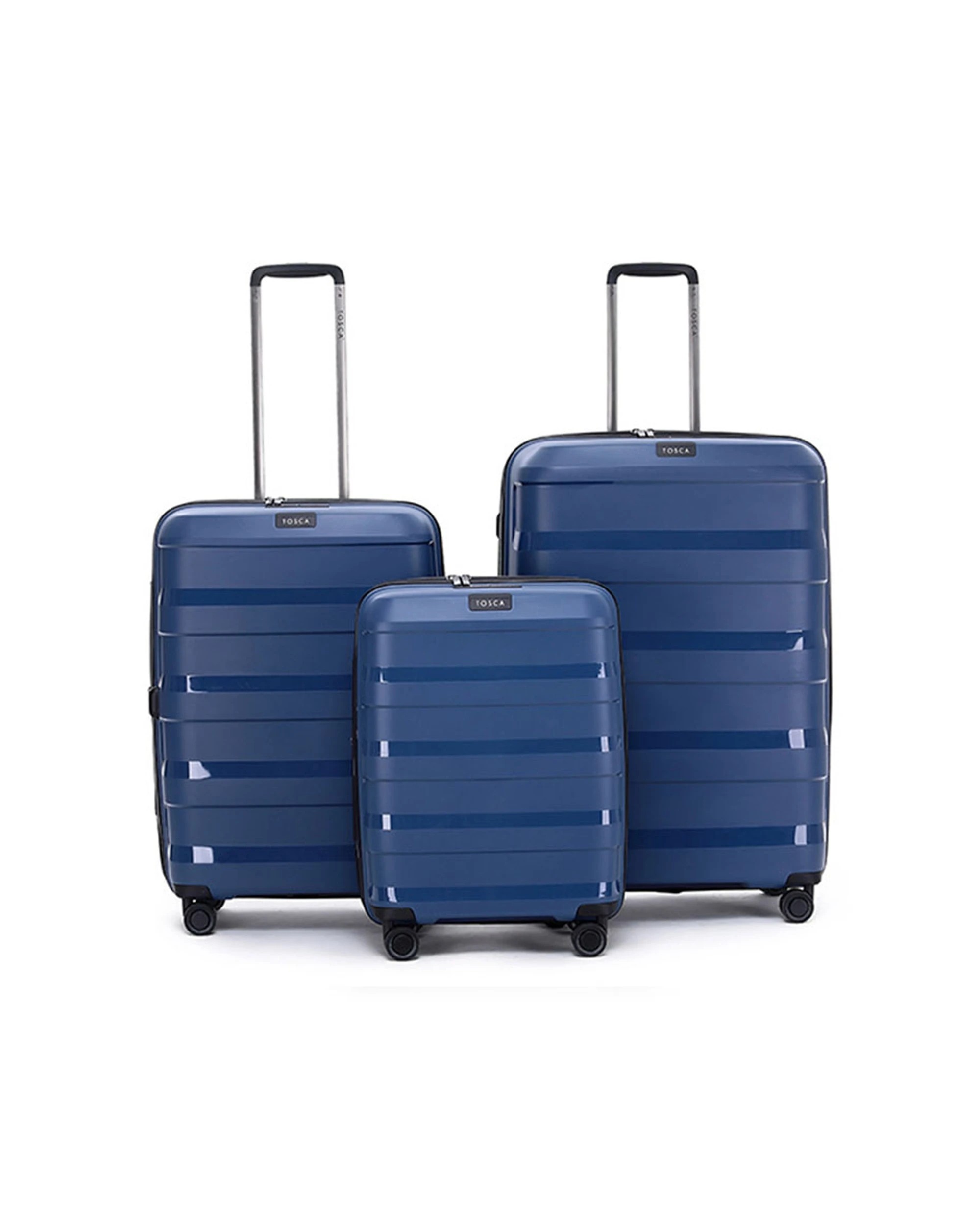1 Tosca 3Pc Comet Pp Hard Shell Luggage/Suitcase Set - Blue, 1 of 4