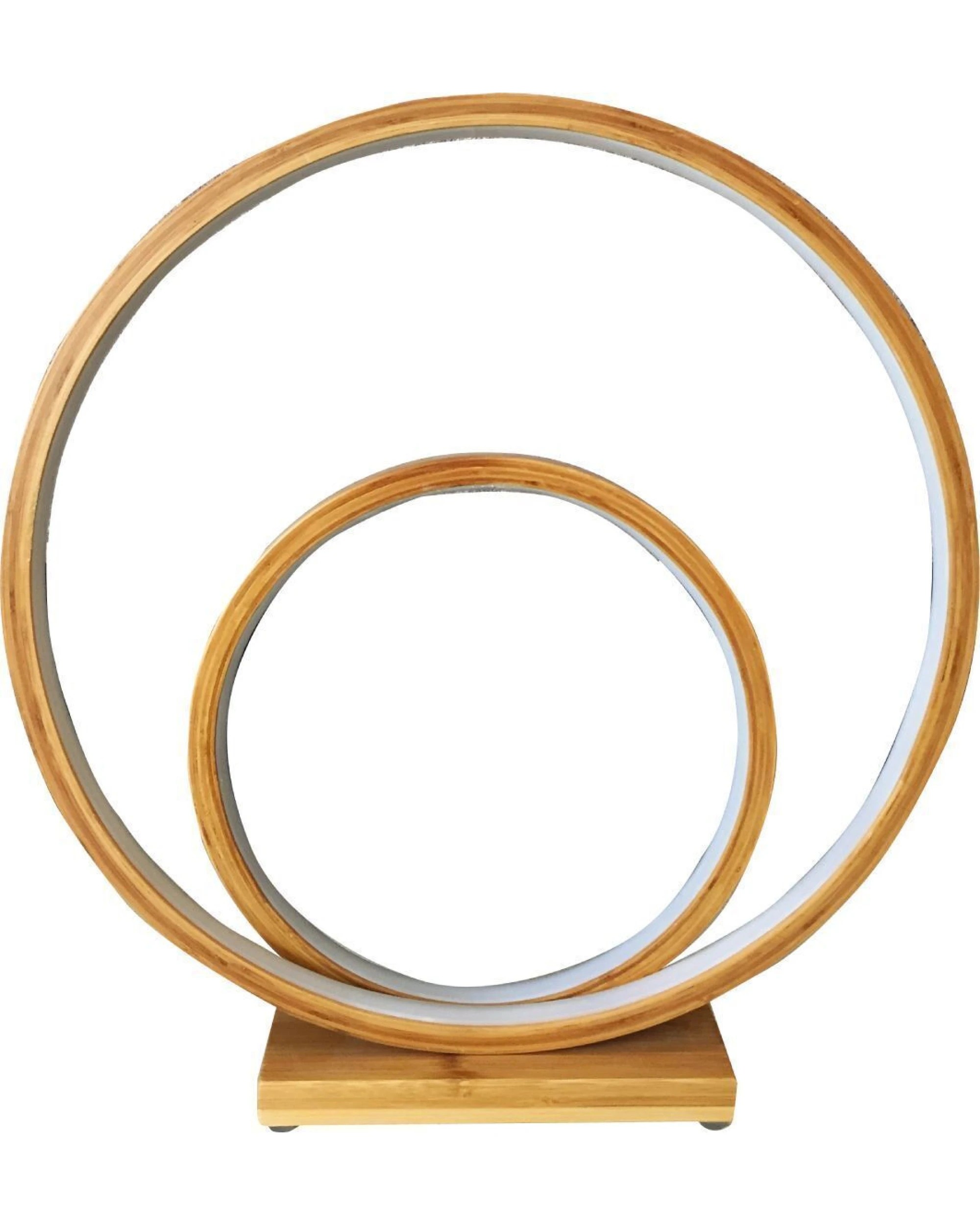2 BR Home Bamboo LED Table Lamp with Double Circle Design, 2 of 3