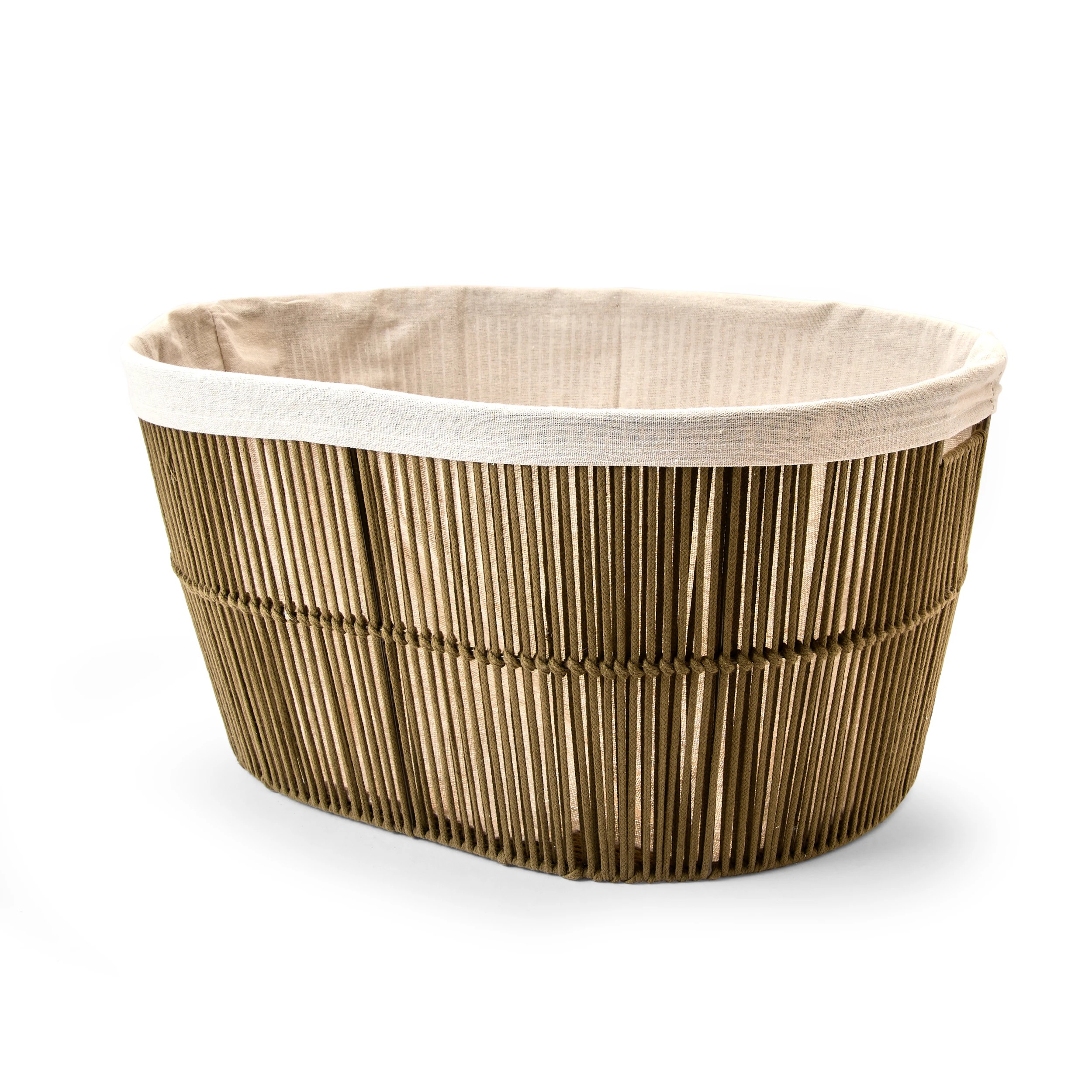 1 Rope Laundry Basket with Liner - Green, 1 of 7