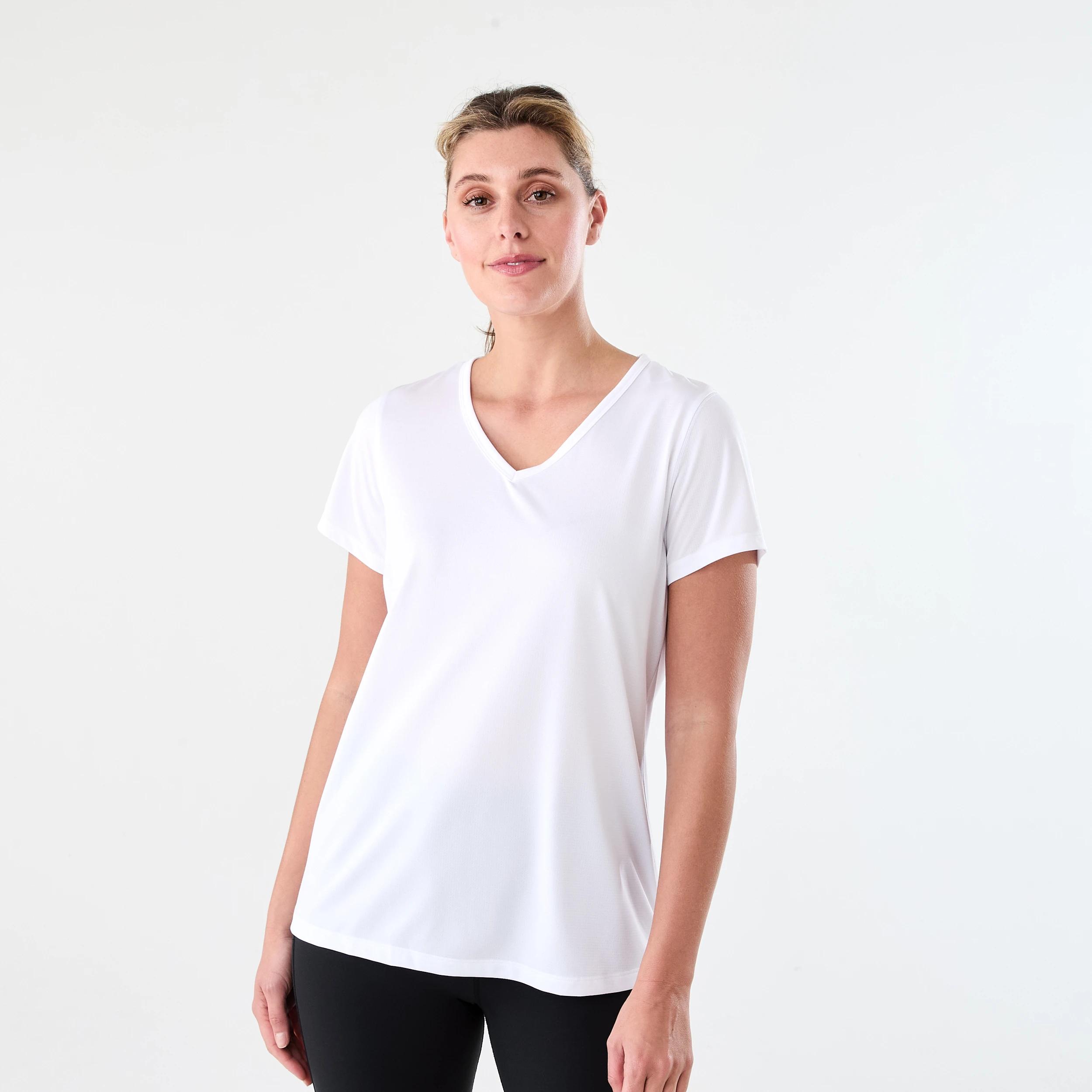 1 Active Womens Core V-Neck T-shirt WHITE, 1 of 5