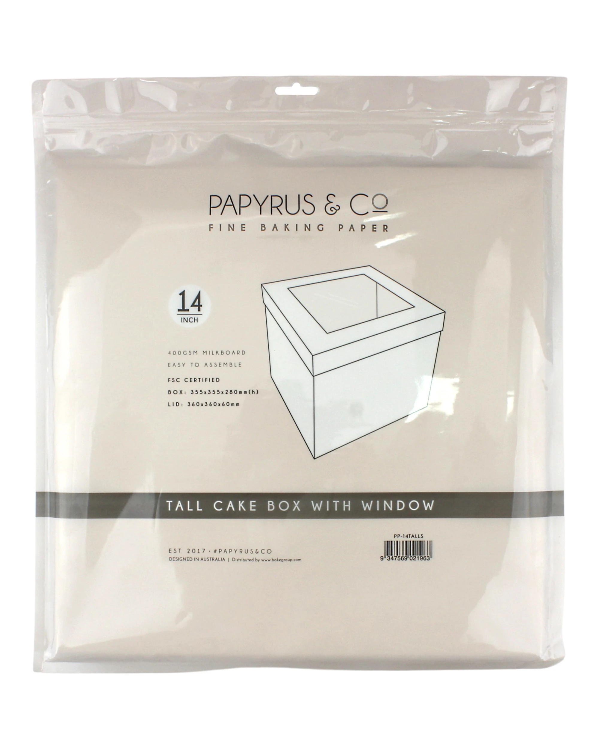 3 Papyrus & Co Papyrus & Co Tall White Cake Box With Window 35.5cm, 3 of 3