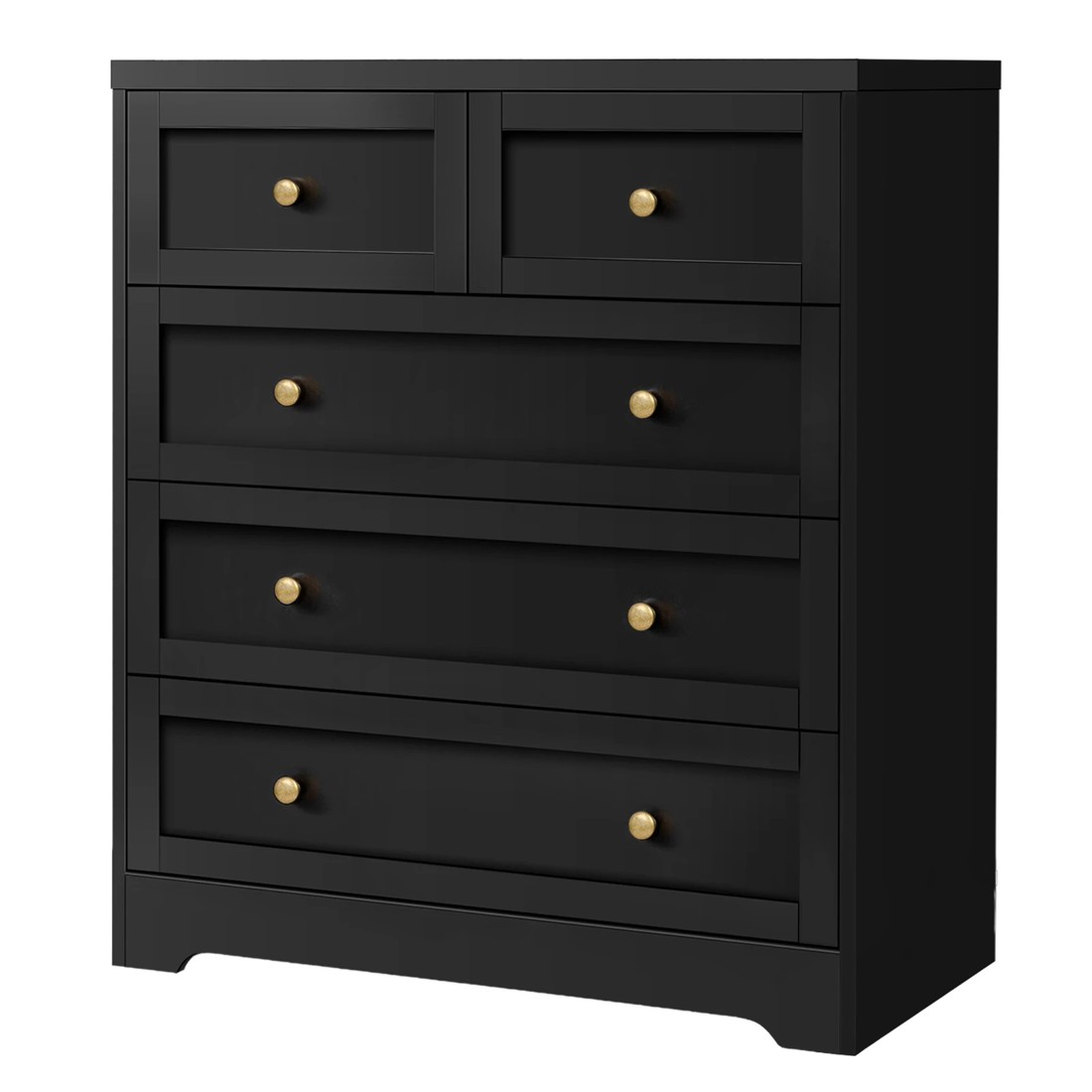 6 Alfordson 5 Chest of Drawers Hamptons Storage Cabinet Dresser Tallboy - Black, 6 of 8