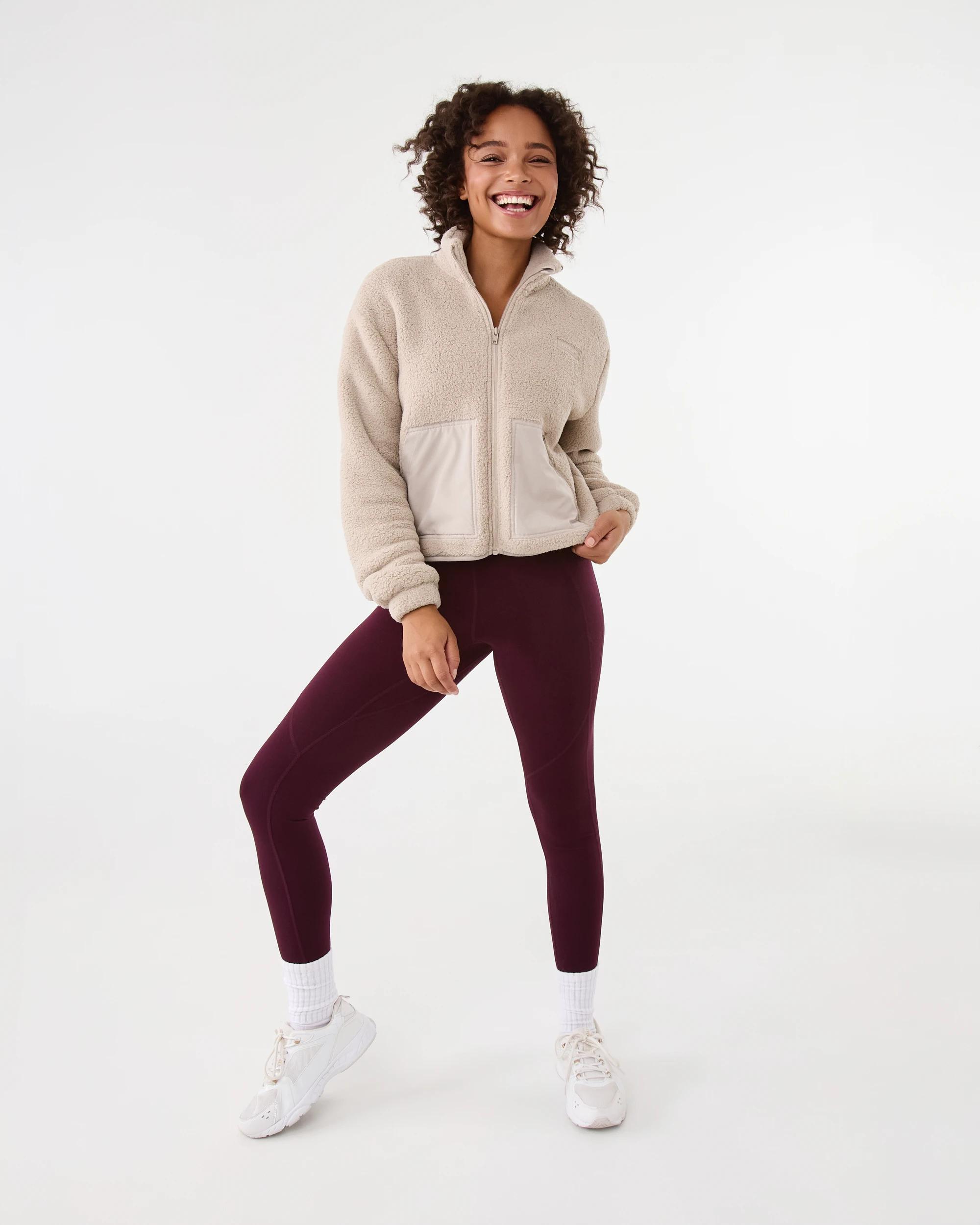 3 Everlast Womens Sherpa Bomber Jacket Stone, 3 of 9