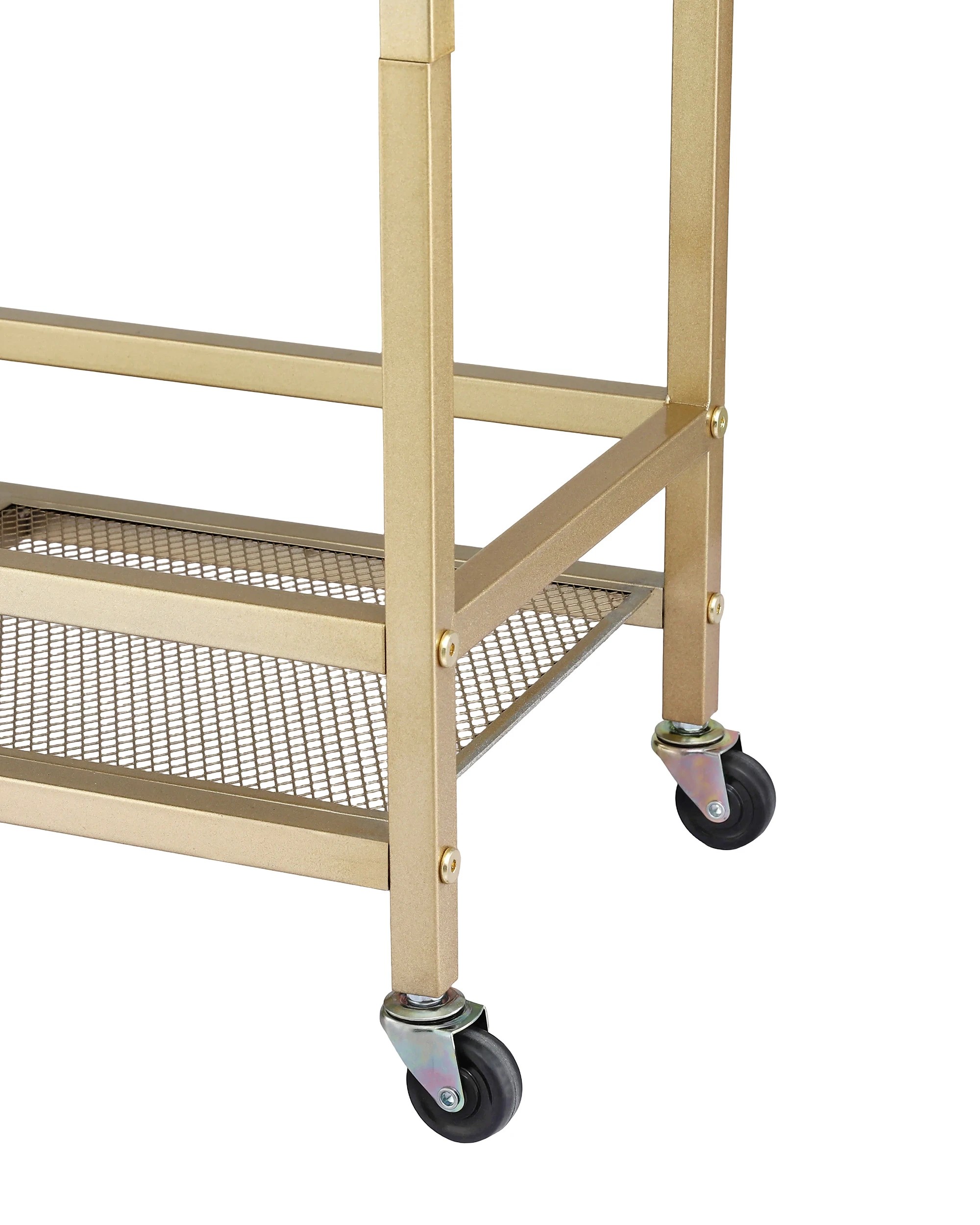 7 Artiss Bar Cart Drinks Trolley Serving Wine Rack Glass Holder 3 Hooks 72cm - Gold, 7 of 7