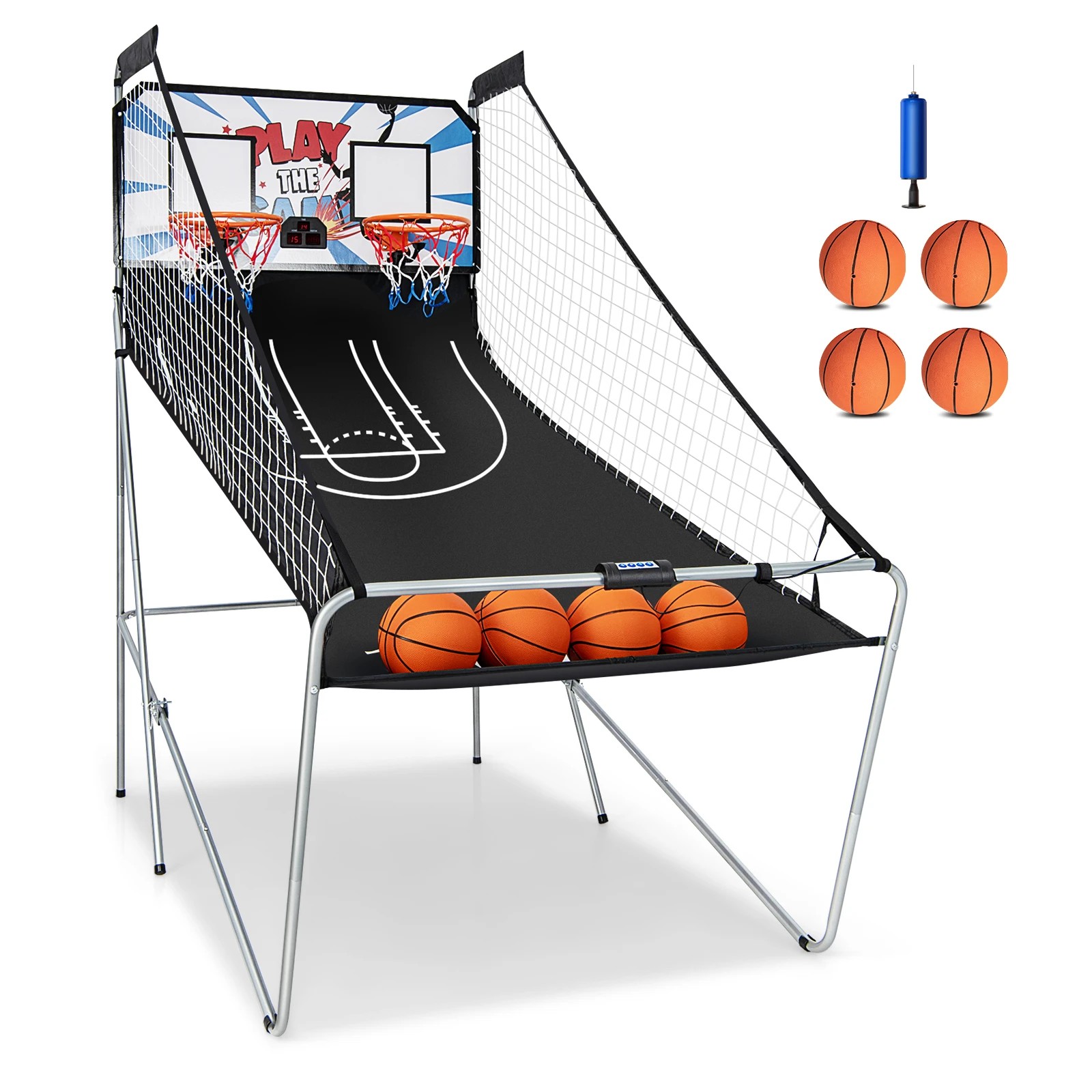 1 Costway Arcade Basketball Game 2-Player Basketball System Electronic Scoring Sports Indoor Exercise - White, 1 of 1