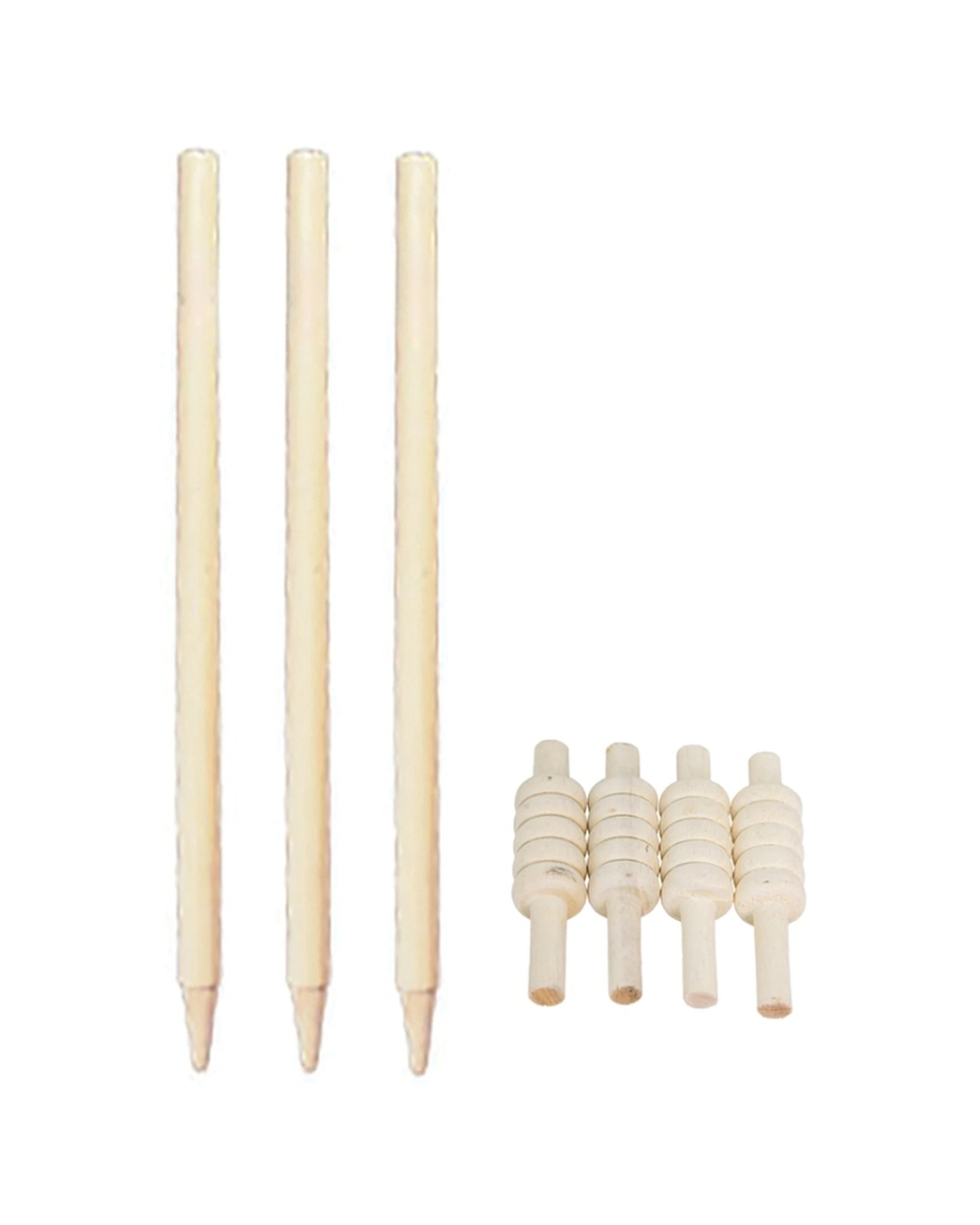 1 Victor Sports 6pc Cricket Wooden Stumps Bails With Storage Bag Wooden - Natural, 1 of 1