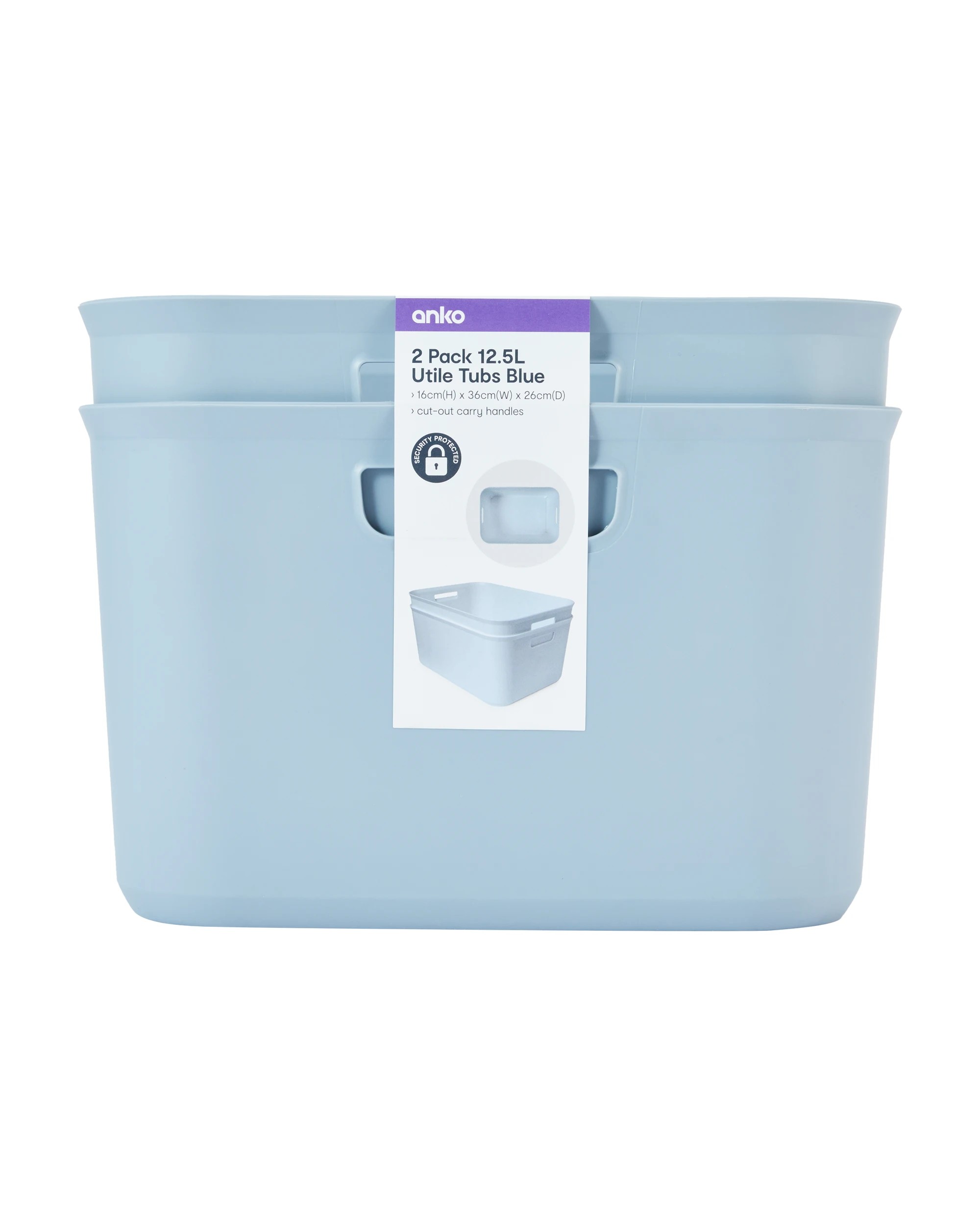 6 2 Pack 12.5L Utile Tubs - Blue, 6 of 6